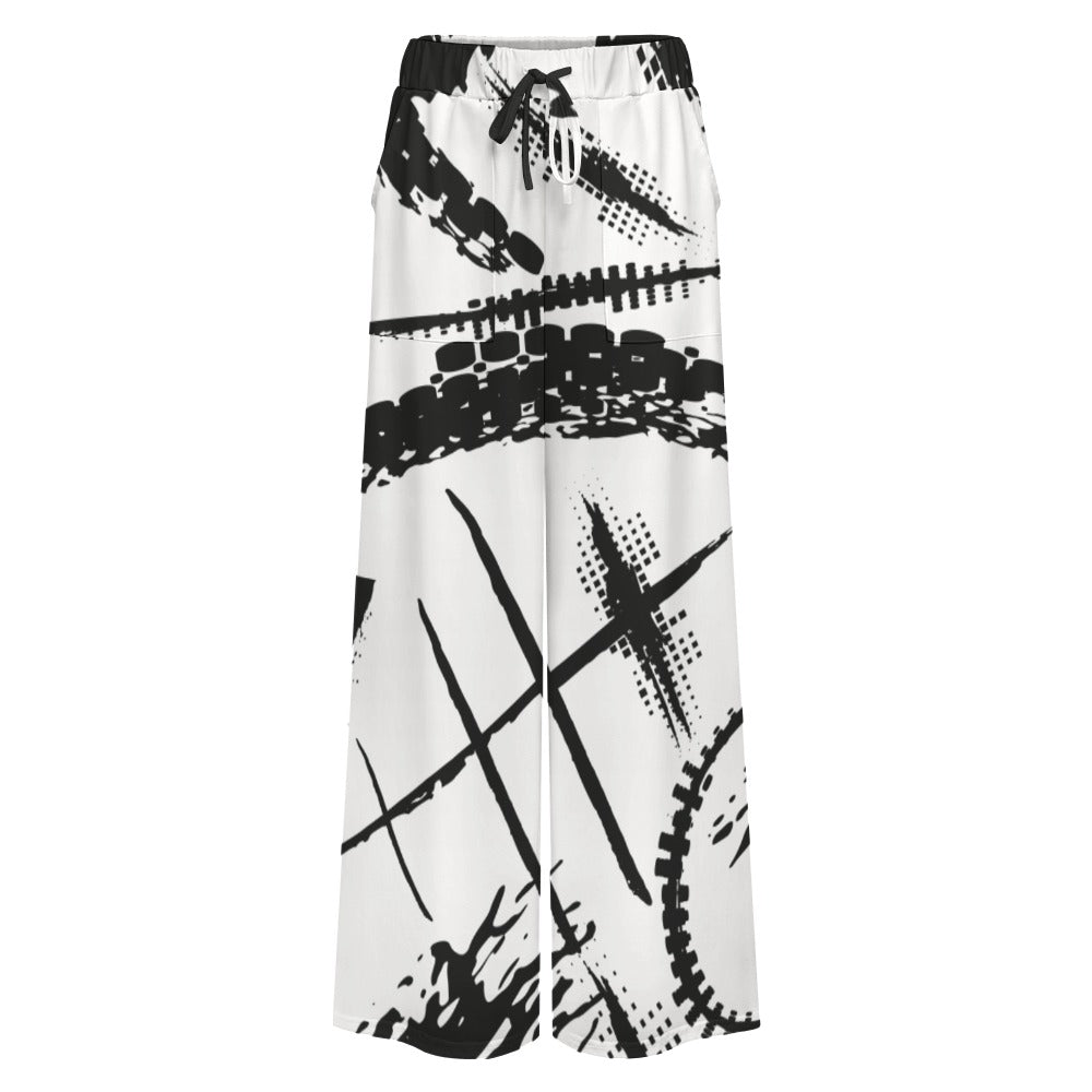 NDO Black & White Art Women's wide-leg pants