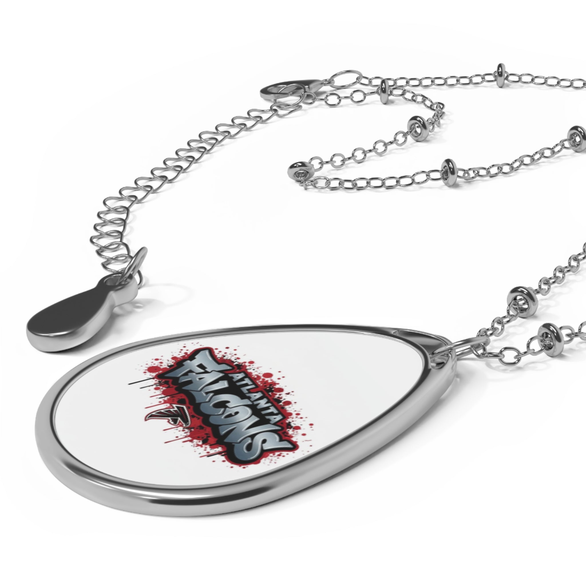 Oval Necklace — Atlanta Falcons Graffiti Teardrop Pendant