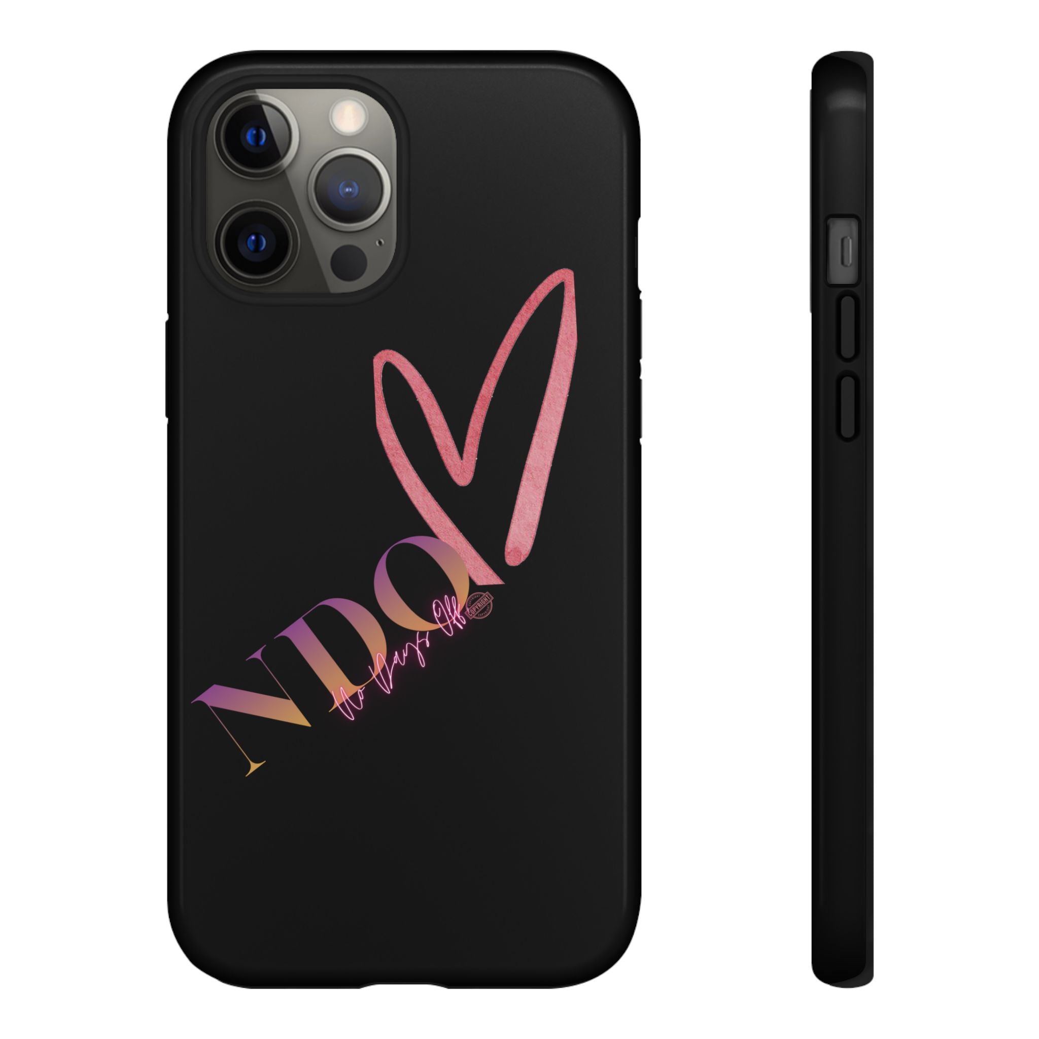 NDO Heart Phone Case – Slim Tough Protective iPhone Cover with Pink Heart Design