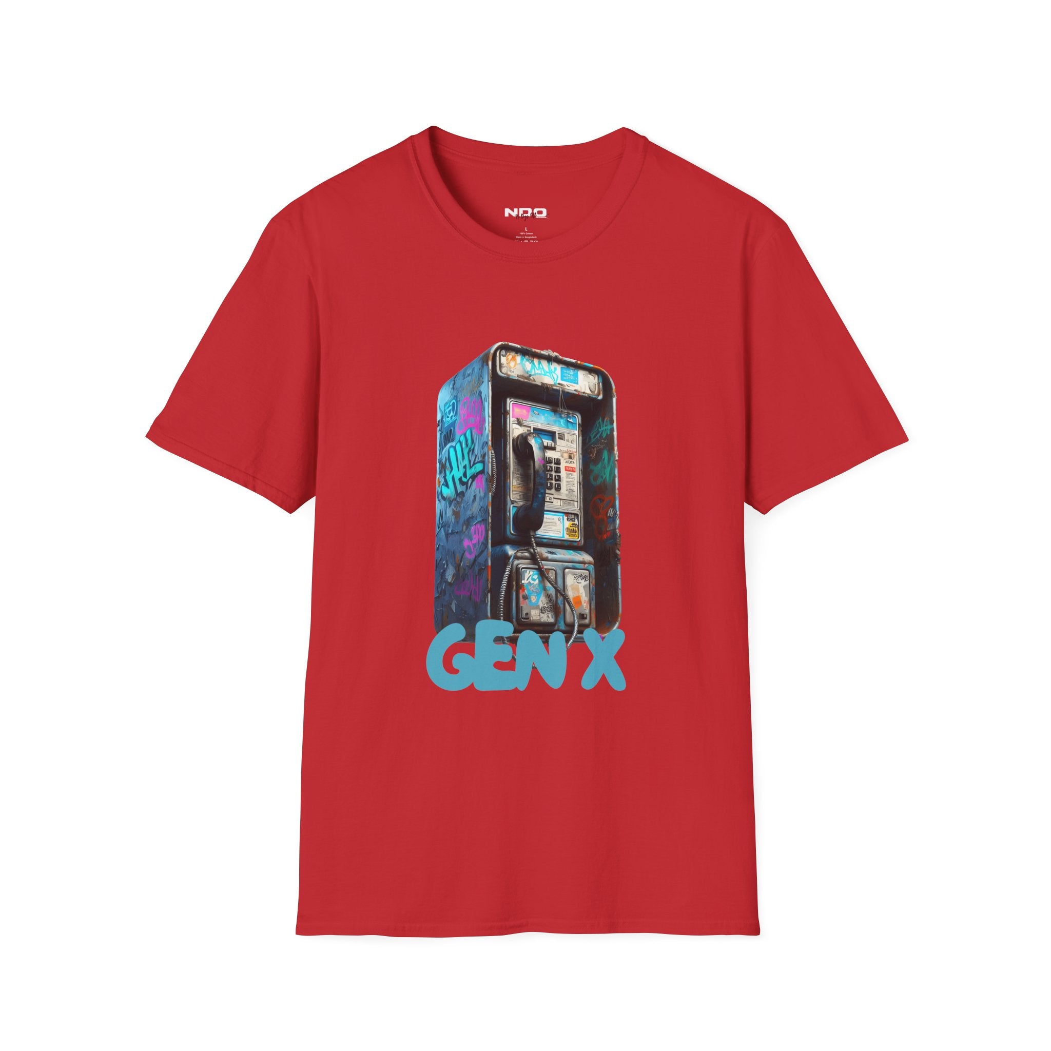 Gen X Retro Payphone Tee — Vintage Graffiti Phone Graphic T-Shirt