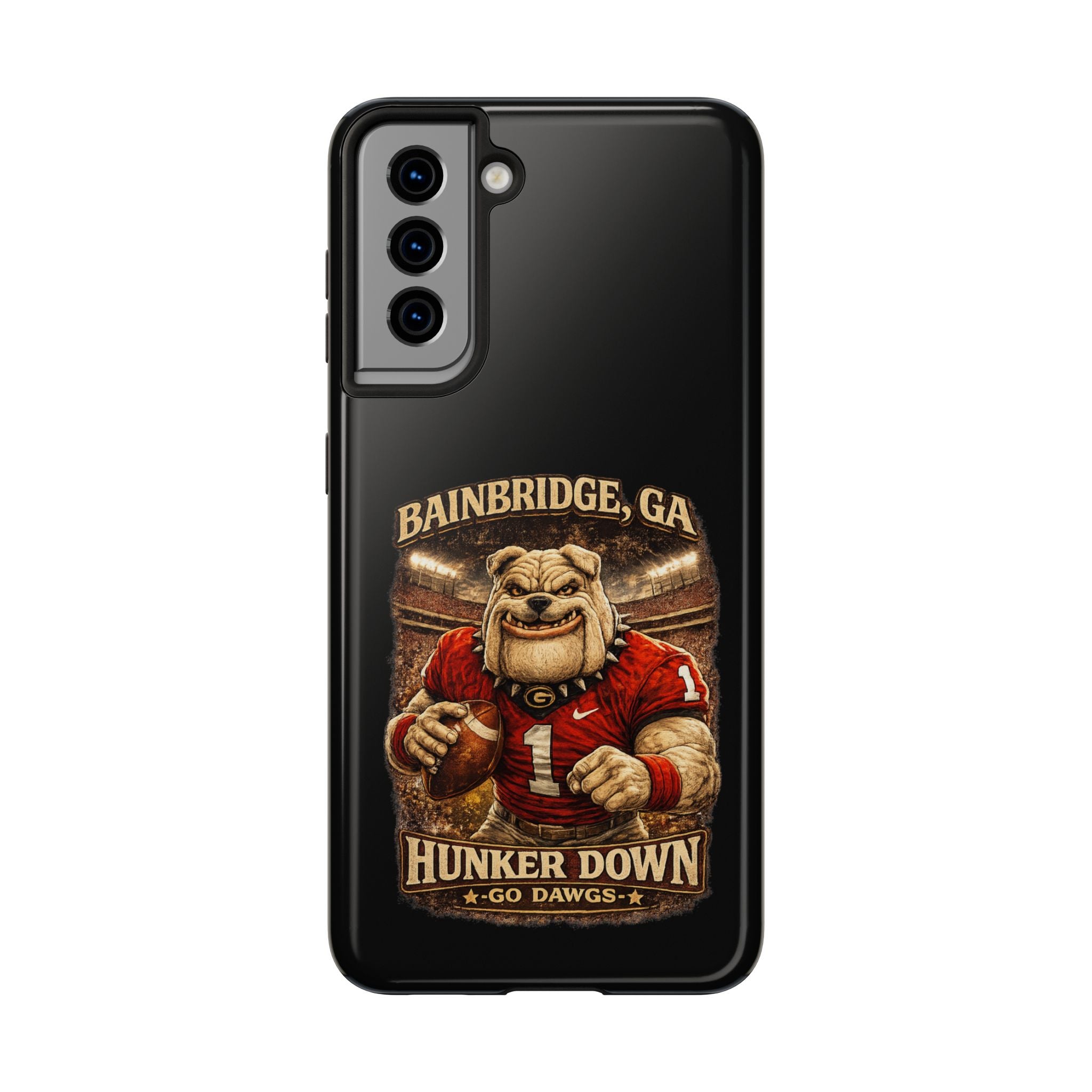 Bainbridge GA Bulldog Football Tough Phone Case — "Hunker Down" Game Day Protector
