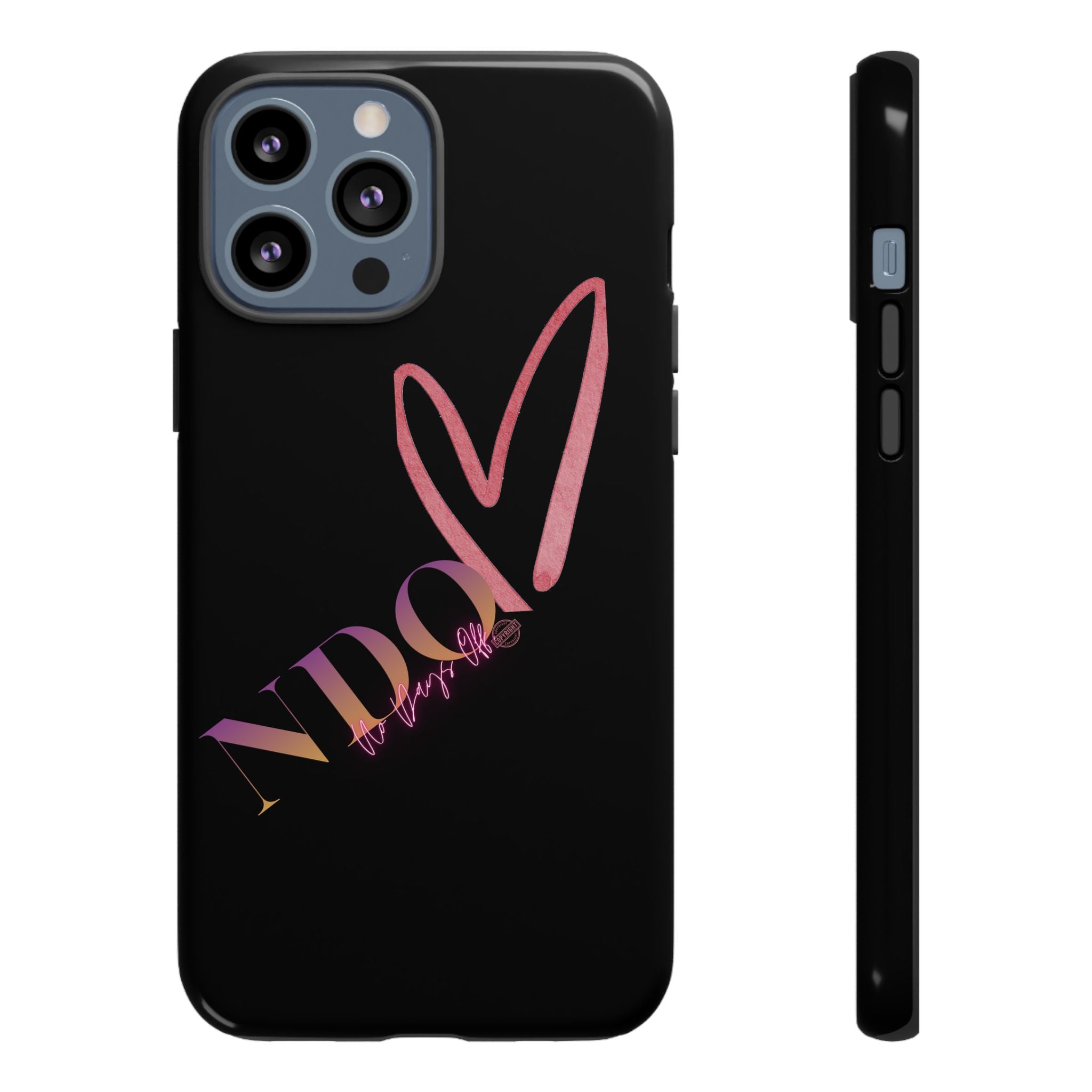NDO Heart Phone Case – Slim Tough Protective iPhone Cover with Pink Heart Design