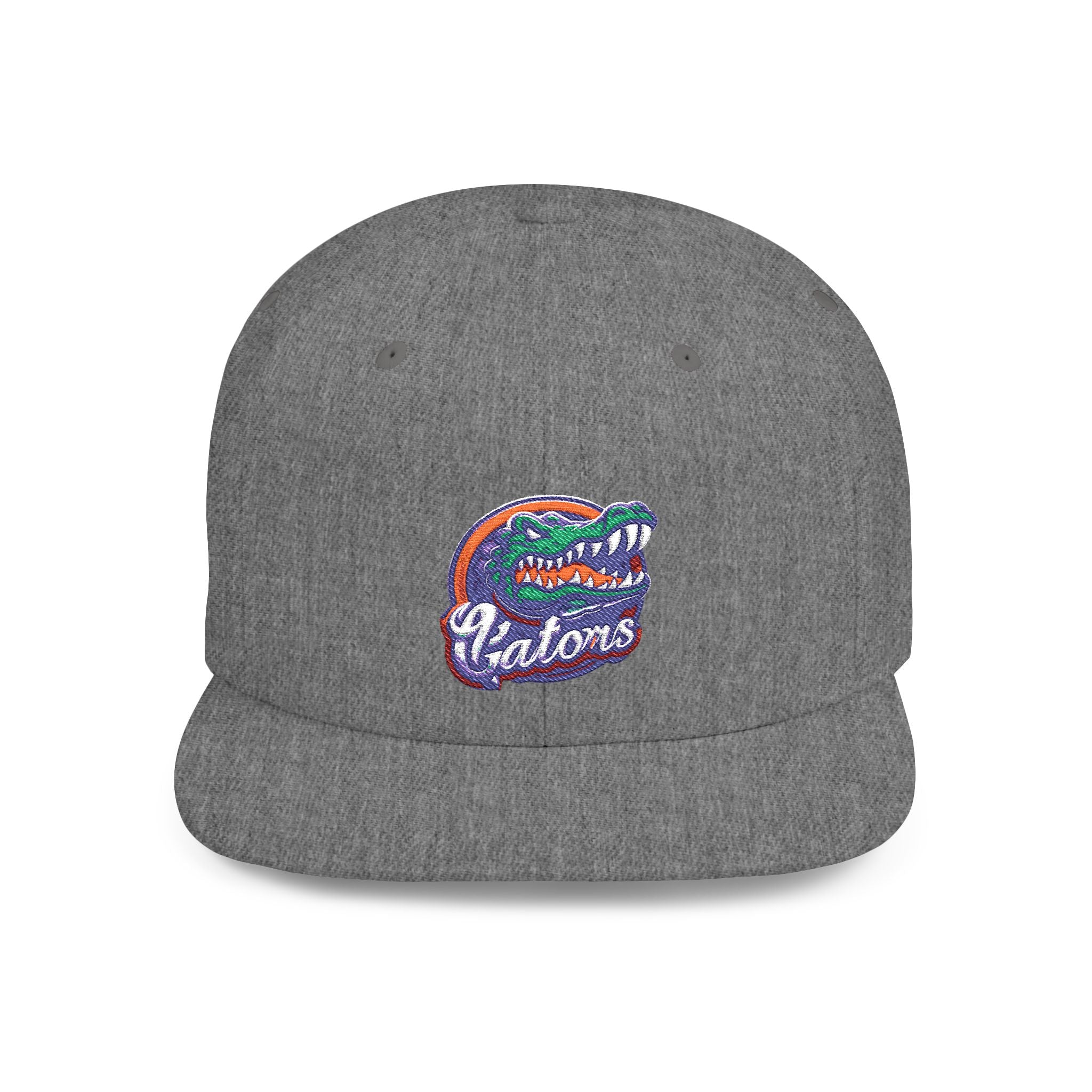 Florida Gators White Flat Bill Snapback Hat with Colorful Gator Logo