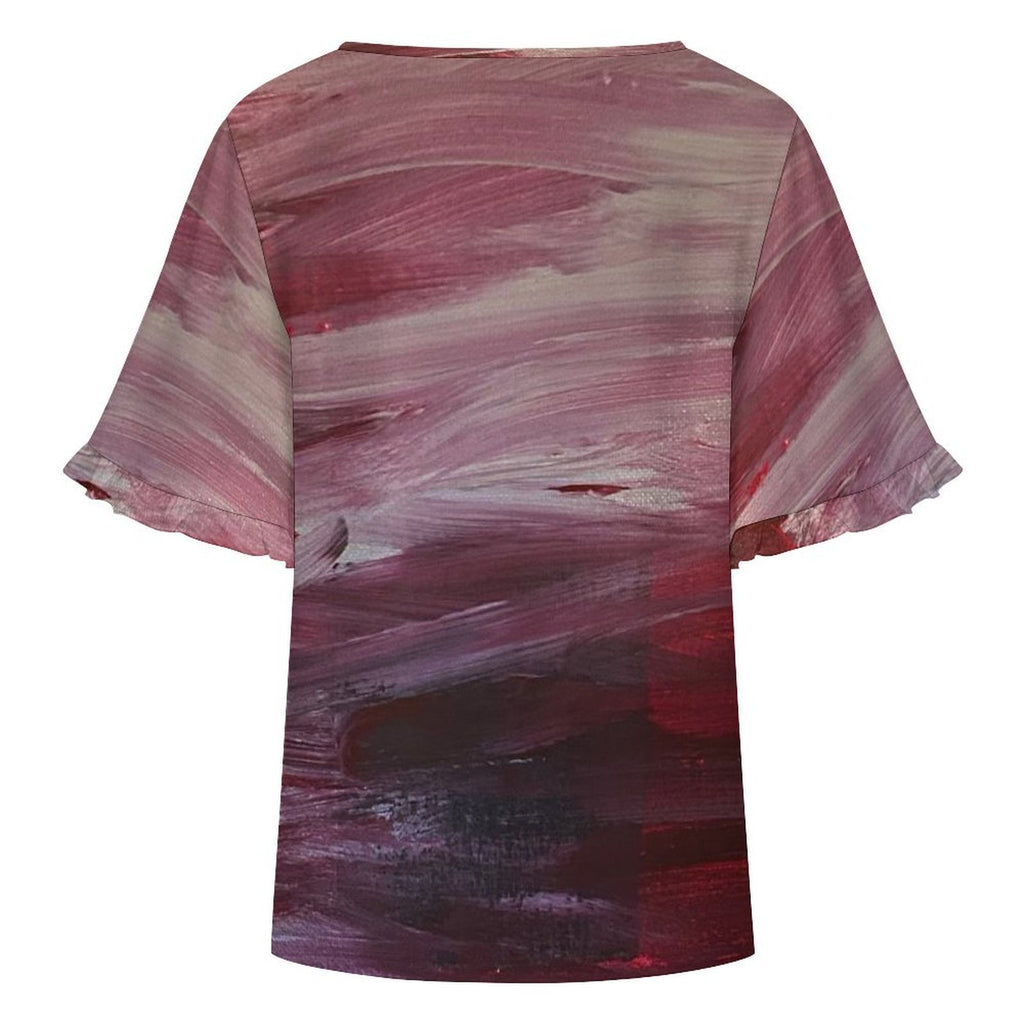NDO Designs Women’s Ruffle Bell Sleeve Top