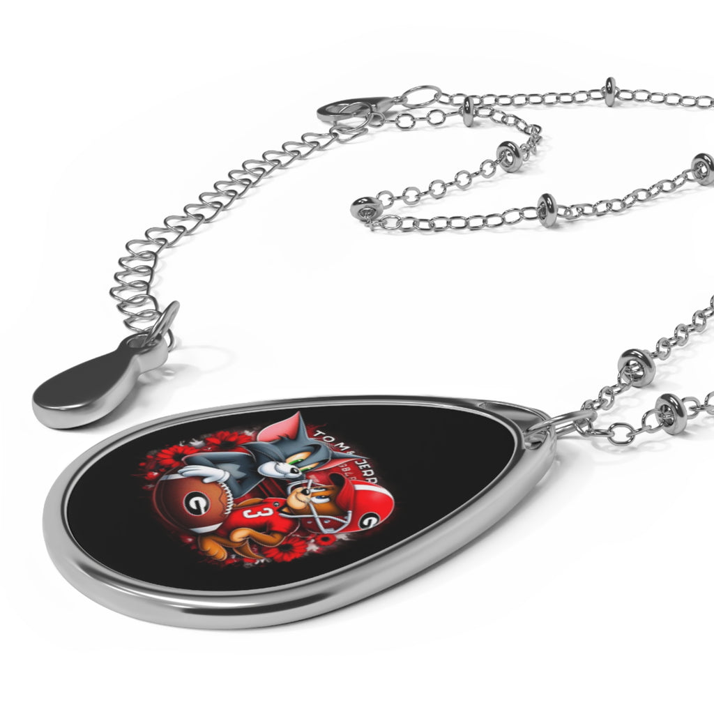 GA Bulldogs Oval Necklace