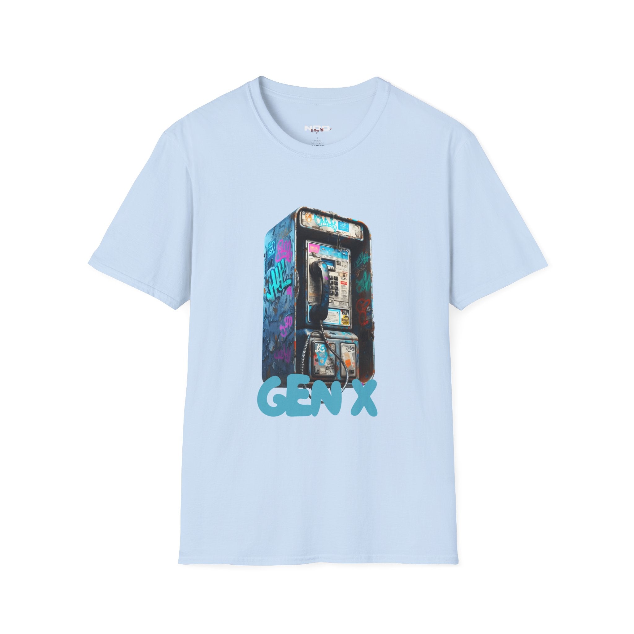 Gen X Retro Payphone Tee — Vintage Graffiti Phone Graphic T-Shirt