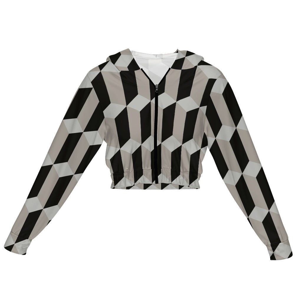 NDO Designs Women's Chiffon Cropped Jacket zipper coat