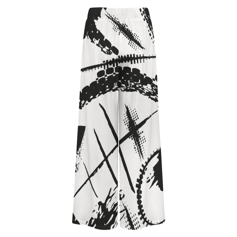 NDO Black & White Art Women's wide-leg pants