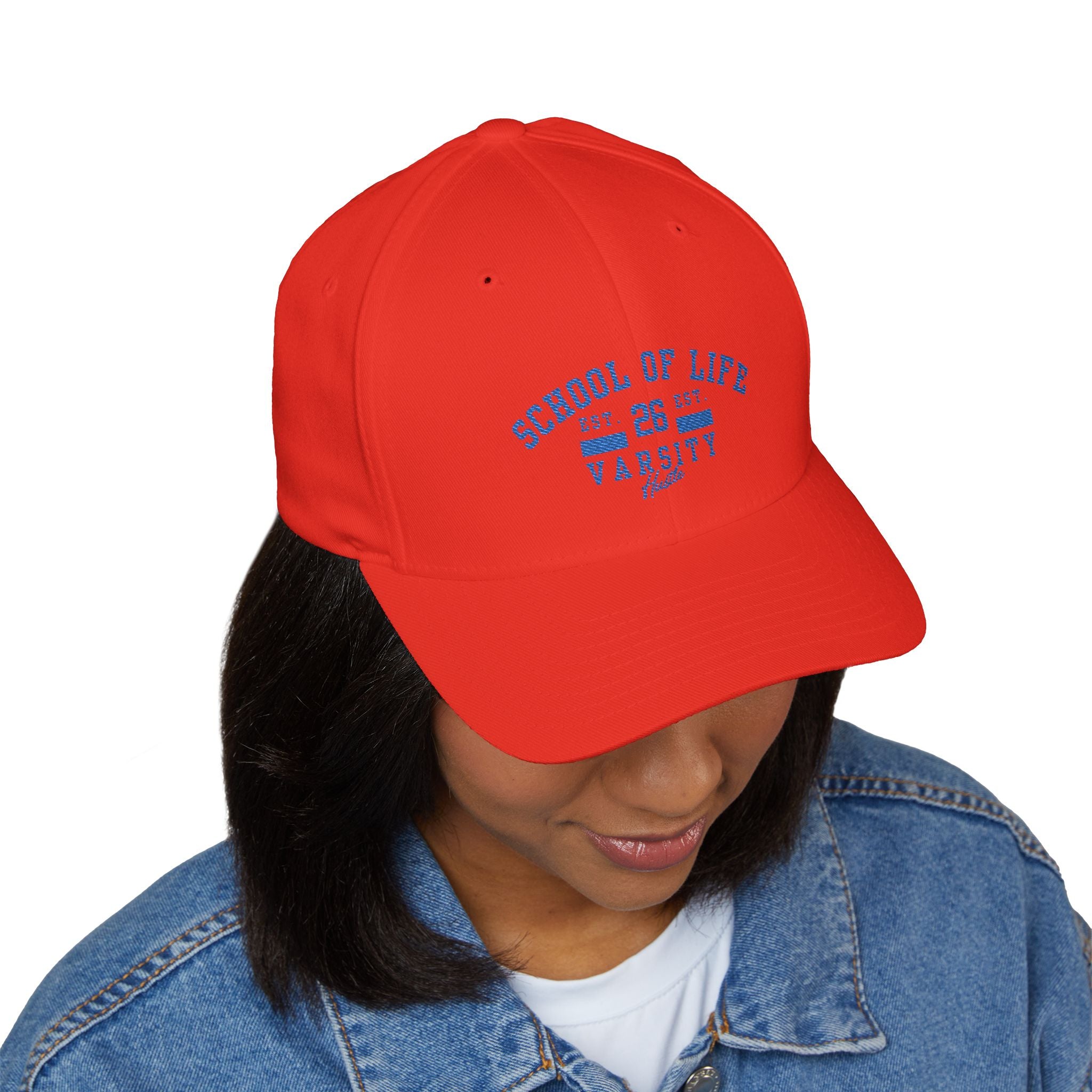 School of Life Varsity Cap — Embroidered Closed-Back Baseball Hat