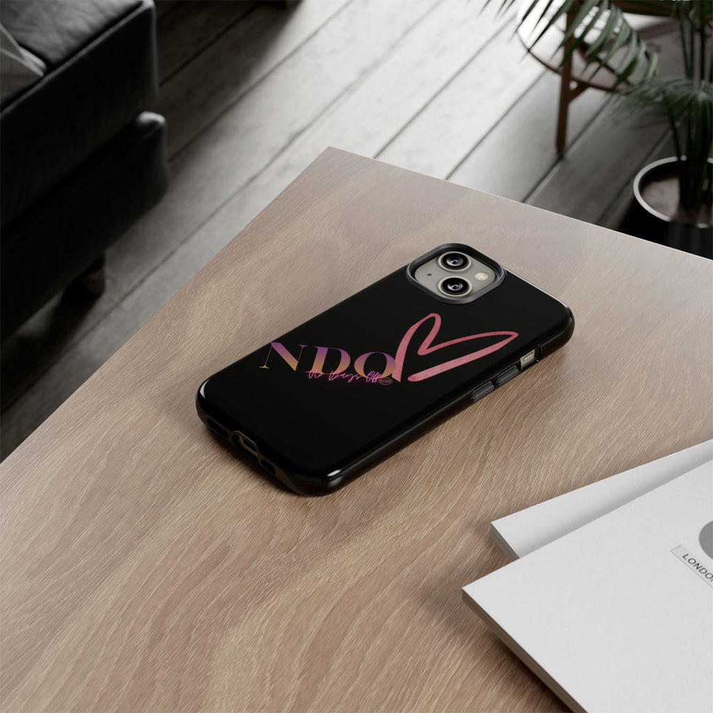 NDO Heart Phone Case – Slim Tough Protective iPhone Cover with Pink Heart Design