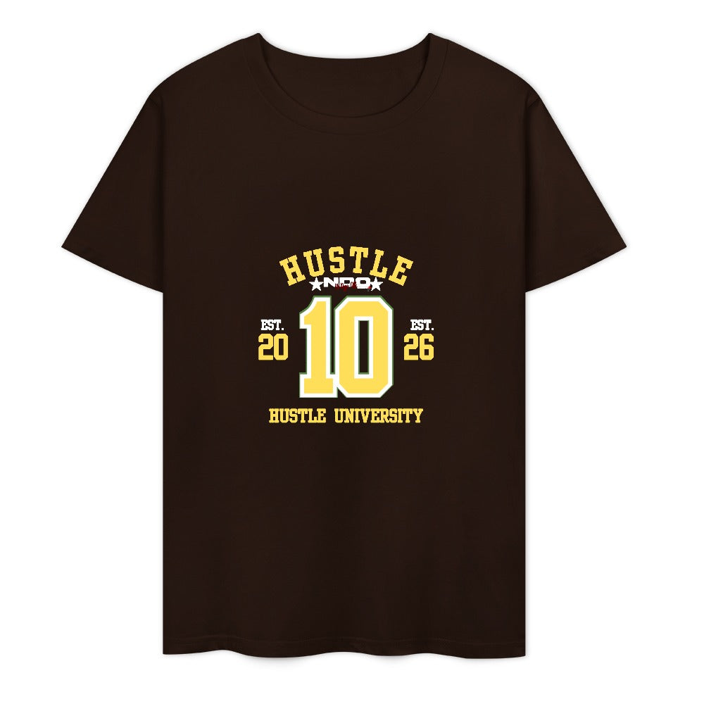 NDO Brown Hustle University New  Pure cotton short sleeved T-shirt