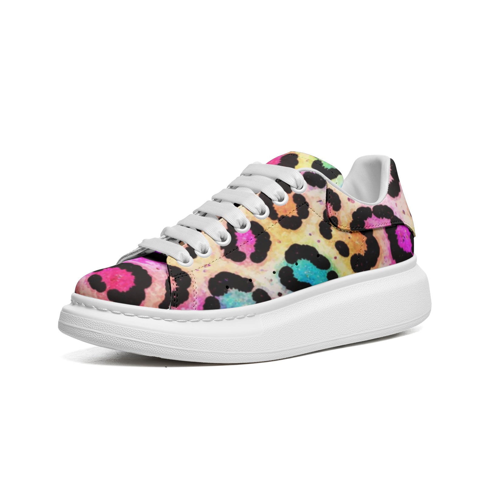 NDO Designs Non Slip Lace Up Faux Leather Sneakers