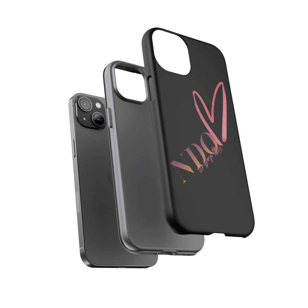 NDO Heart Phone Case – Slim Tough Protective iPhone Cover with Pink Heart Design