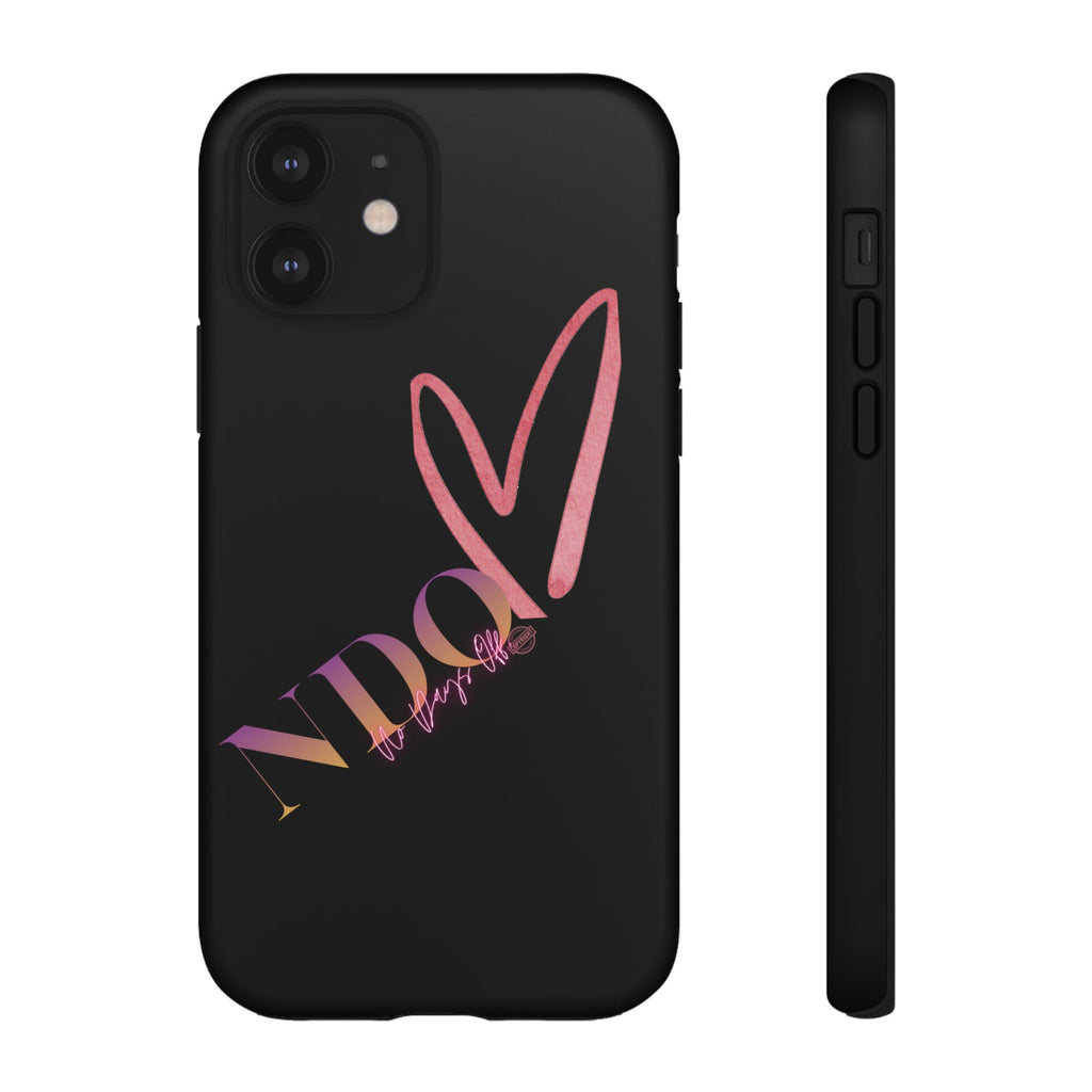NDO Heart Phone Case – Slim Tough Protective iPhone Cover with Pink Heart Design