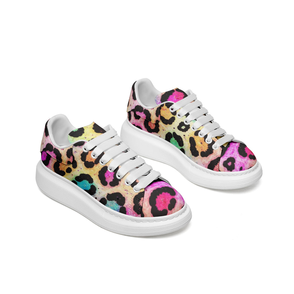 NDO Designs Non Slip Lace Up Faux Leather Sneakers