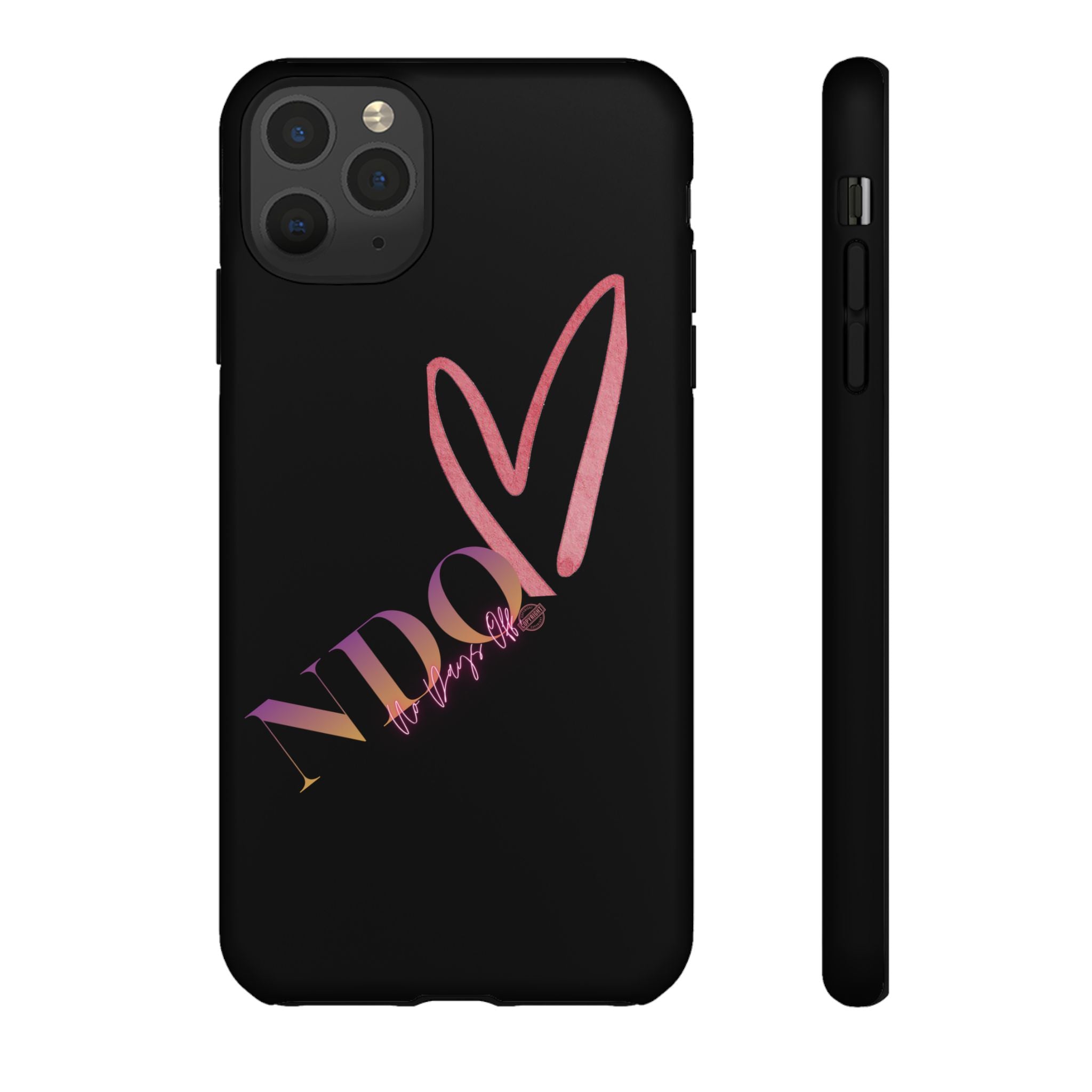 NDO Heart Phone Case – Slim Tough Protective iPhone Cover with Pink Heart Design