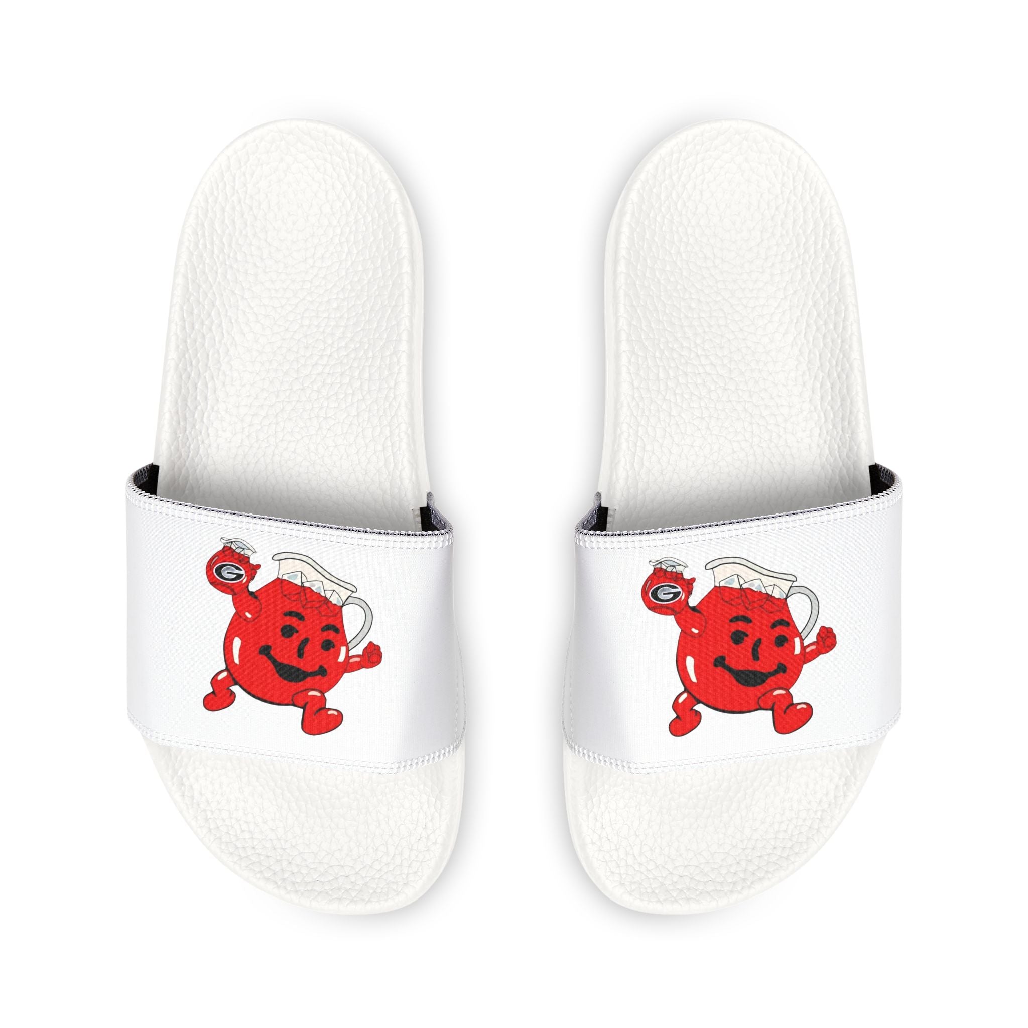 GA Bulldogs Slide Sandals — Men's Removable-Strap Slides with Retro Kool-Aid Character Print