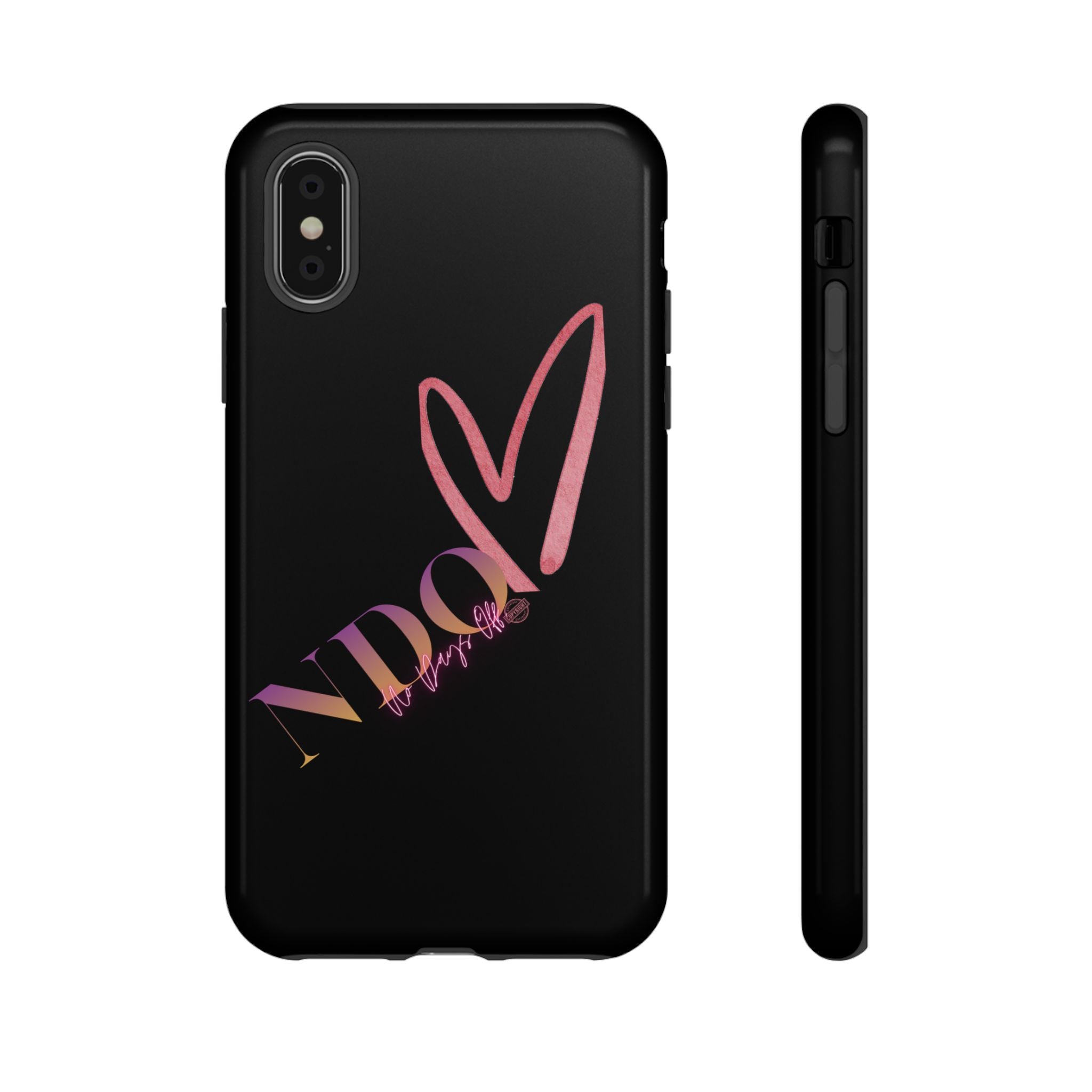 NDO Heart Phone Case – Slim Tough Protective iPhone Cover with Pink Heart Design