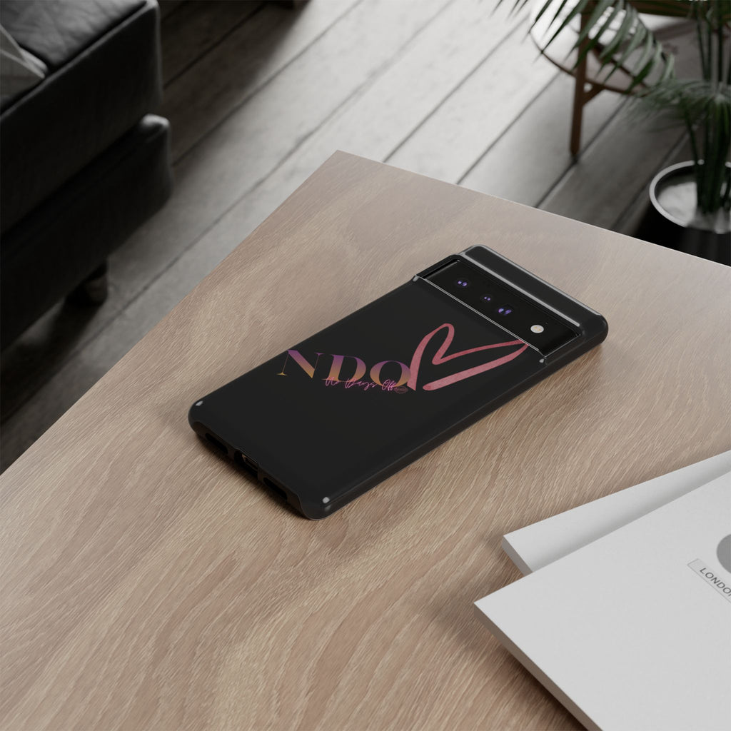 NDO Heart Phone Case – Slim Tough Protective iPhone Cover with Pink Heart Design