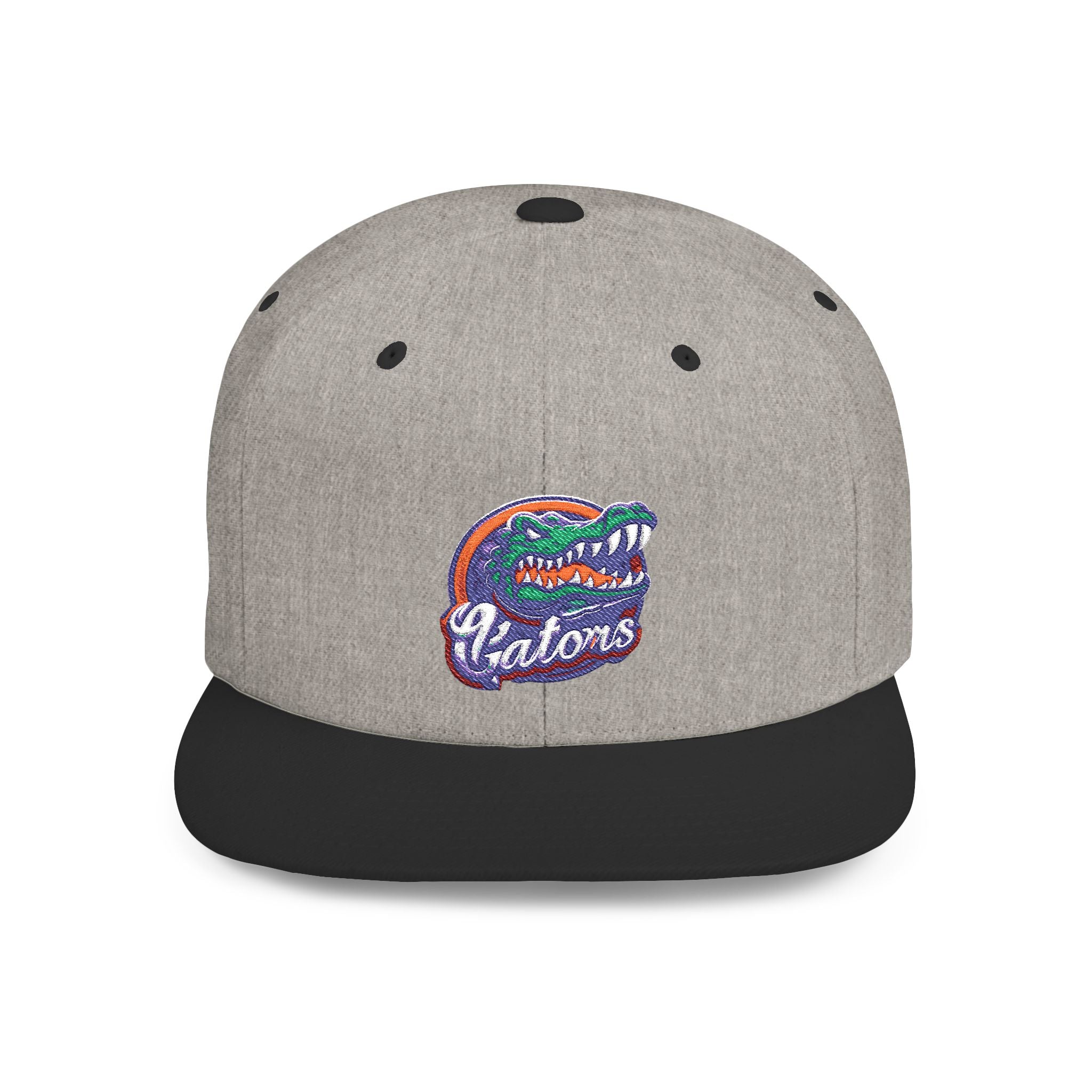 Florida Gators White Flat Bill Snapback Hat with Colorful Gator Logo