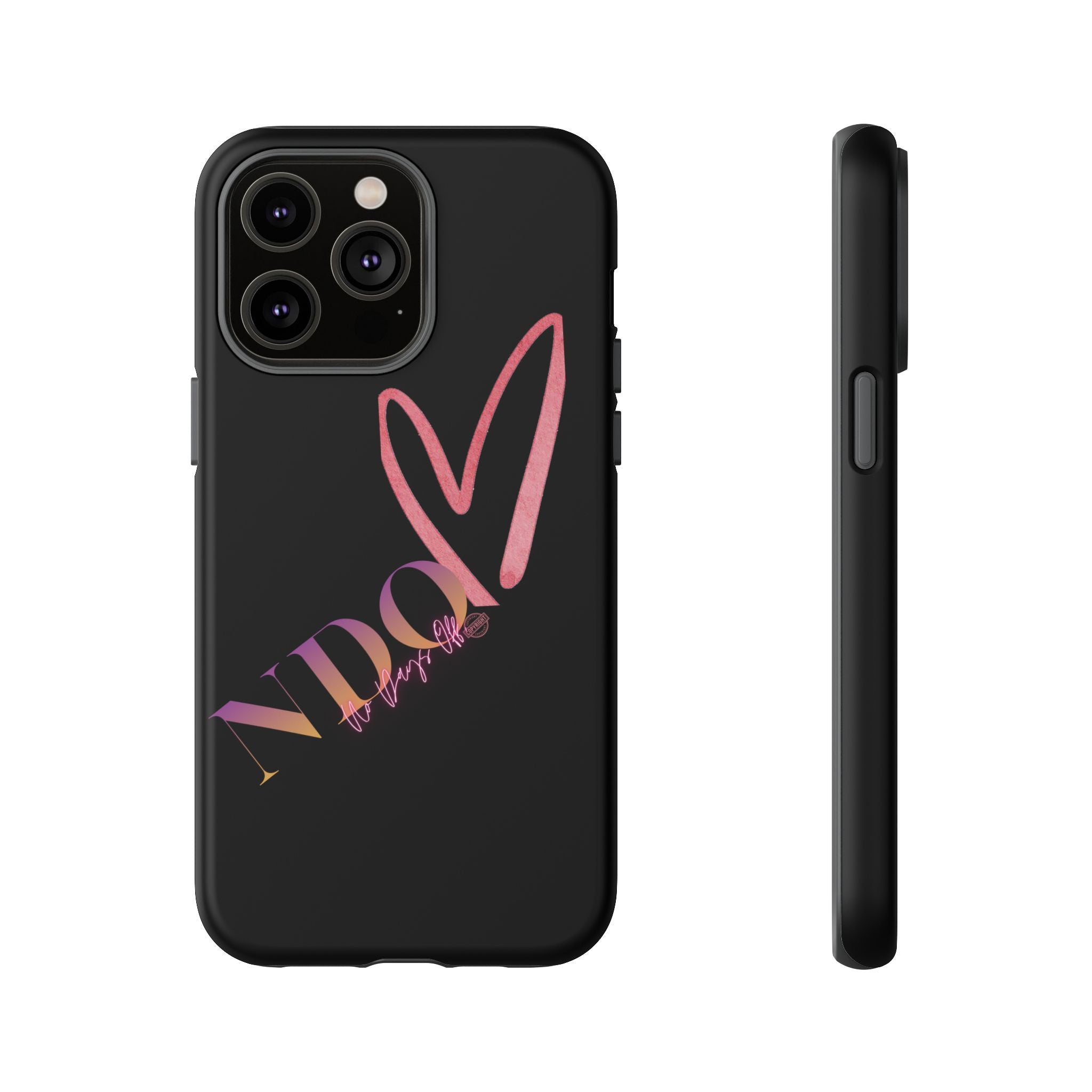 NDO Heart Phone Case – Slim Tough Protective iPhone Cover with Pink Heart Design