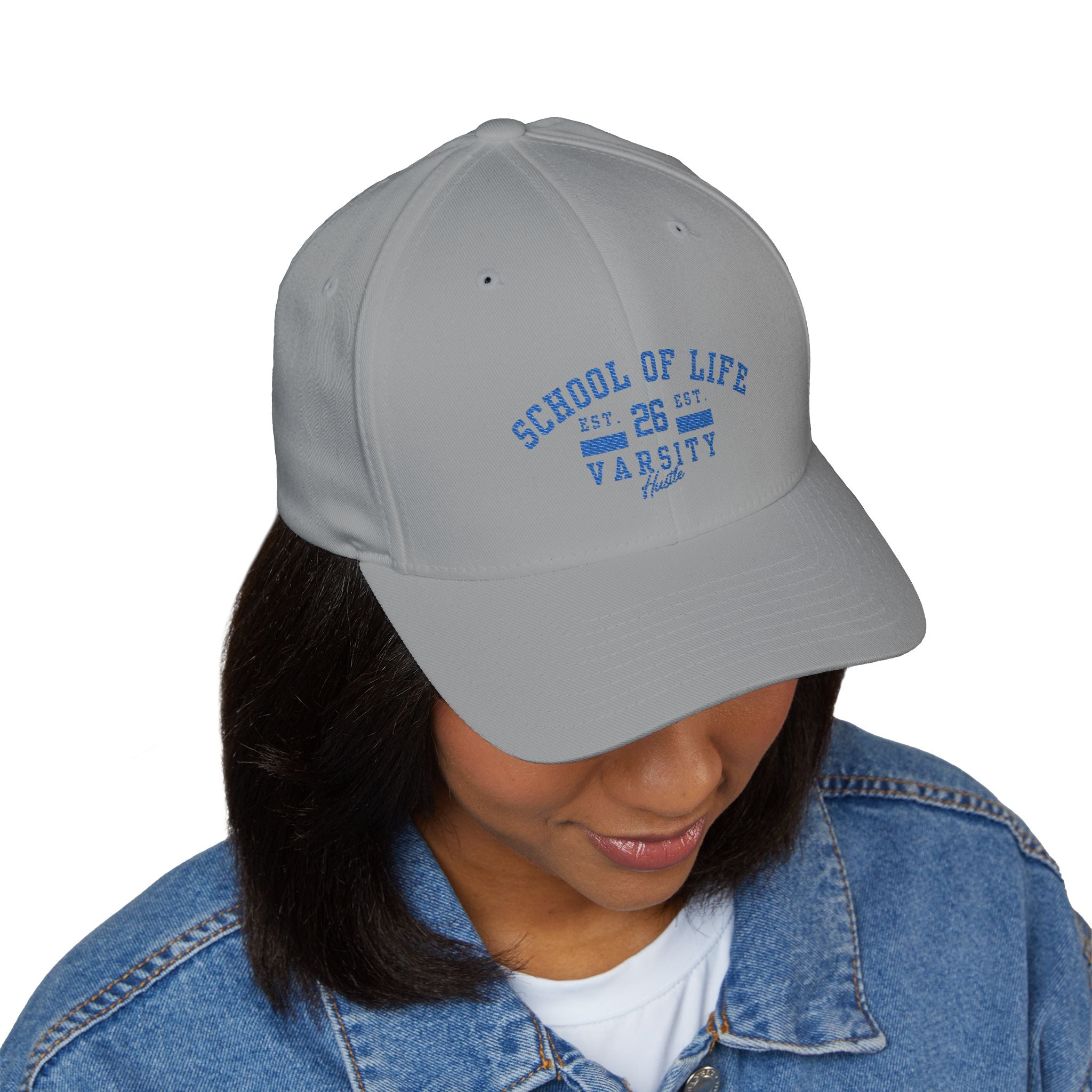 School of Life Varsity Cap — Embroidered Closed-Back Baseball Hat