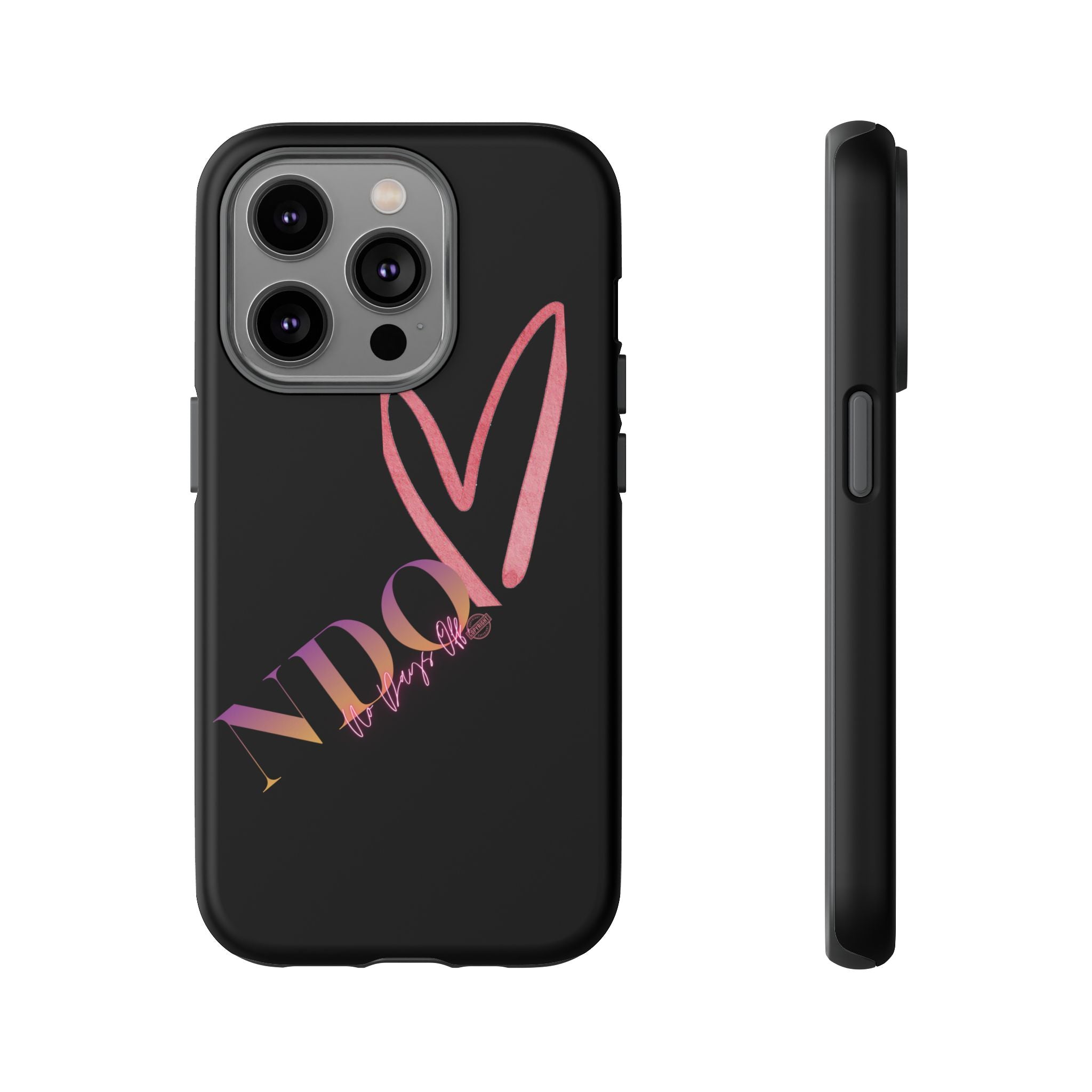 NDO Heart Phone Case – Slim Tough Protective iPhone Cover with Pink Heart Design