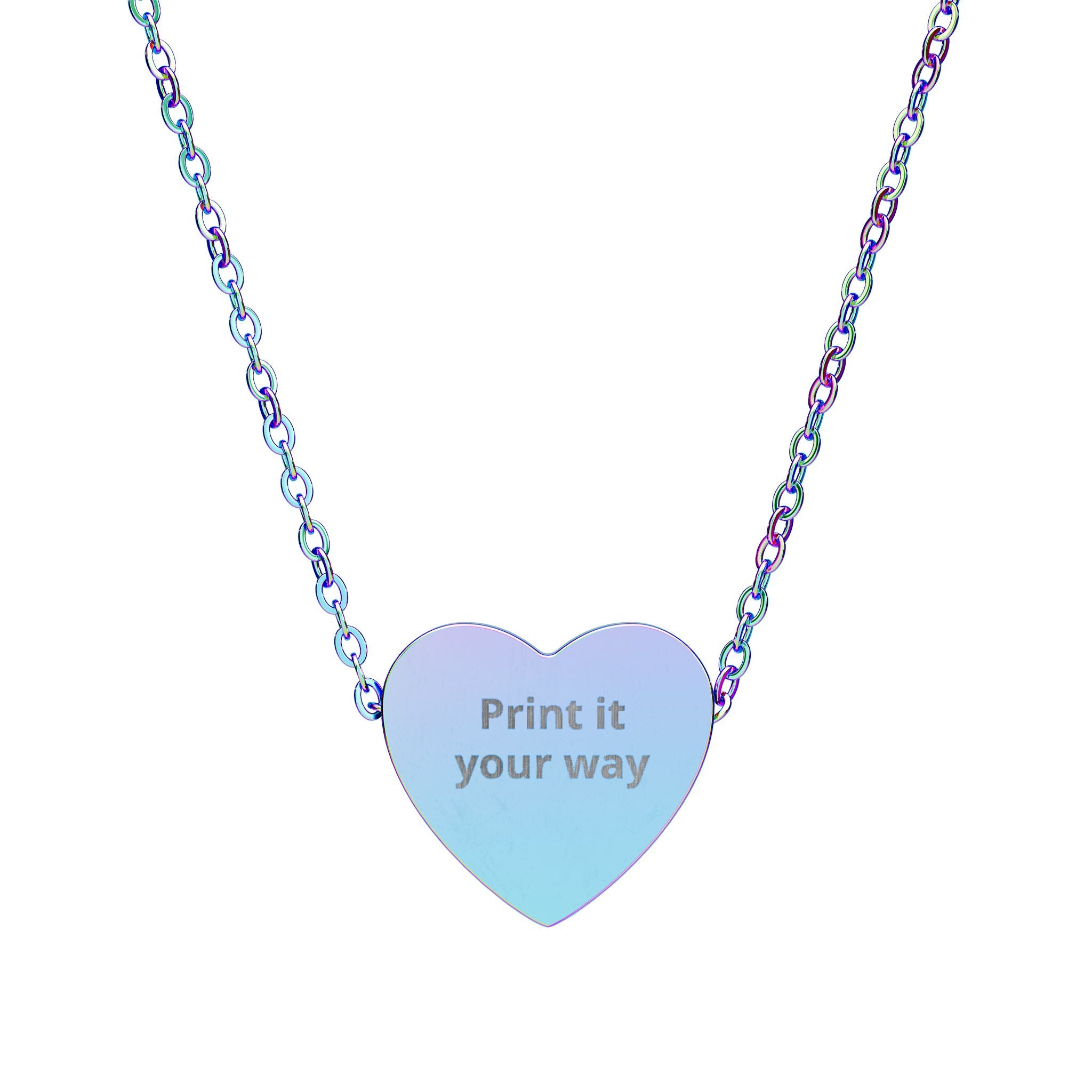 Engravable Heart Necklace — Personalized "Print it your way" Pendant