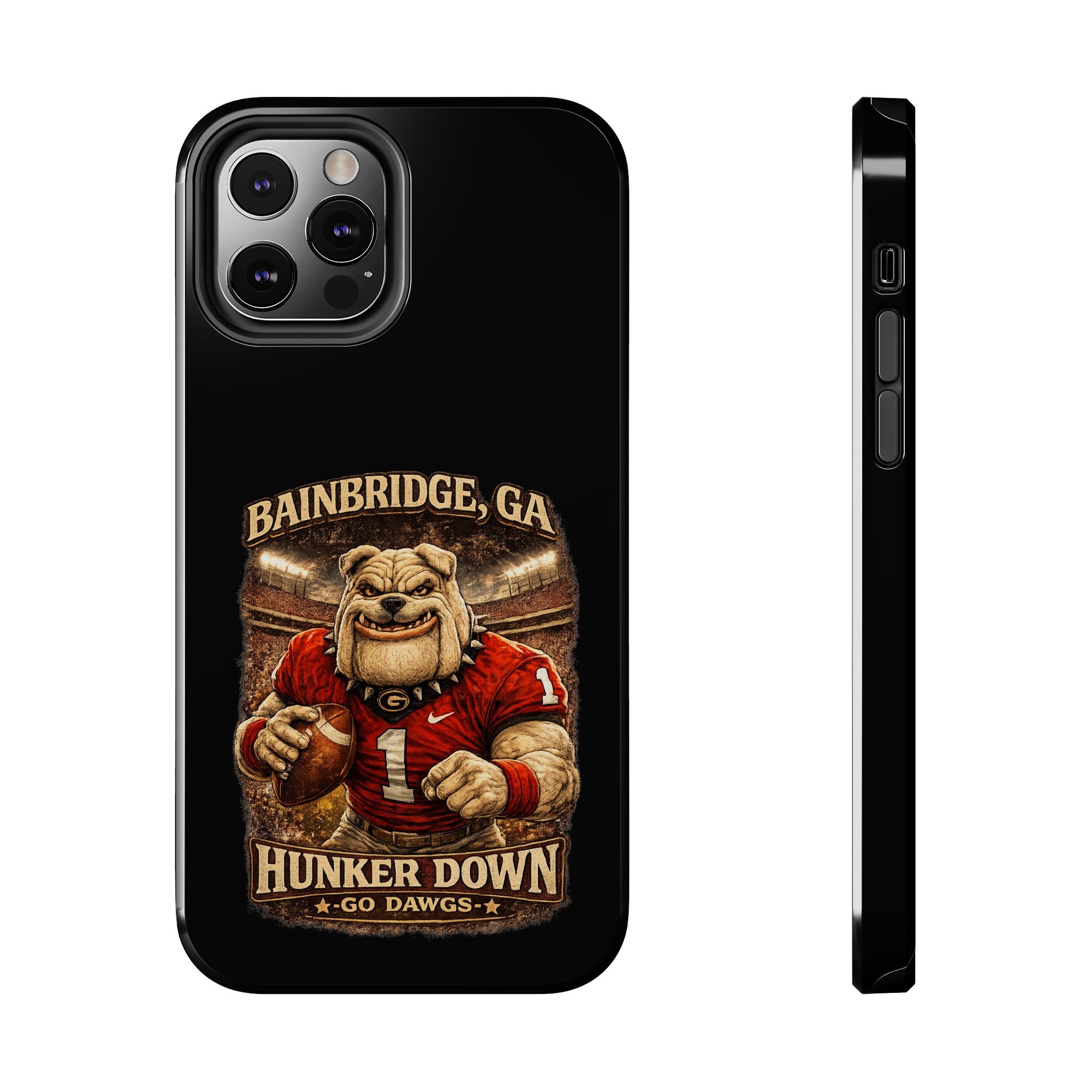 Bainbridge GA Bulldog Football Tough Phone Case — "Hunker Down" Game Day Protector
