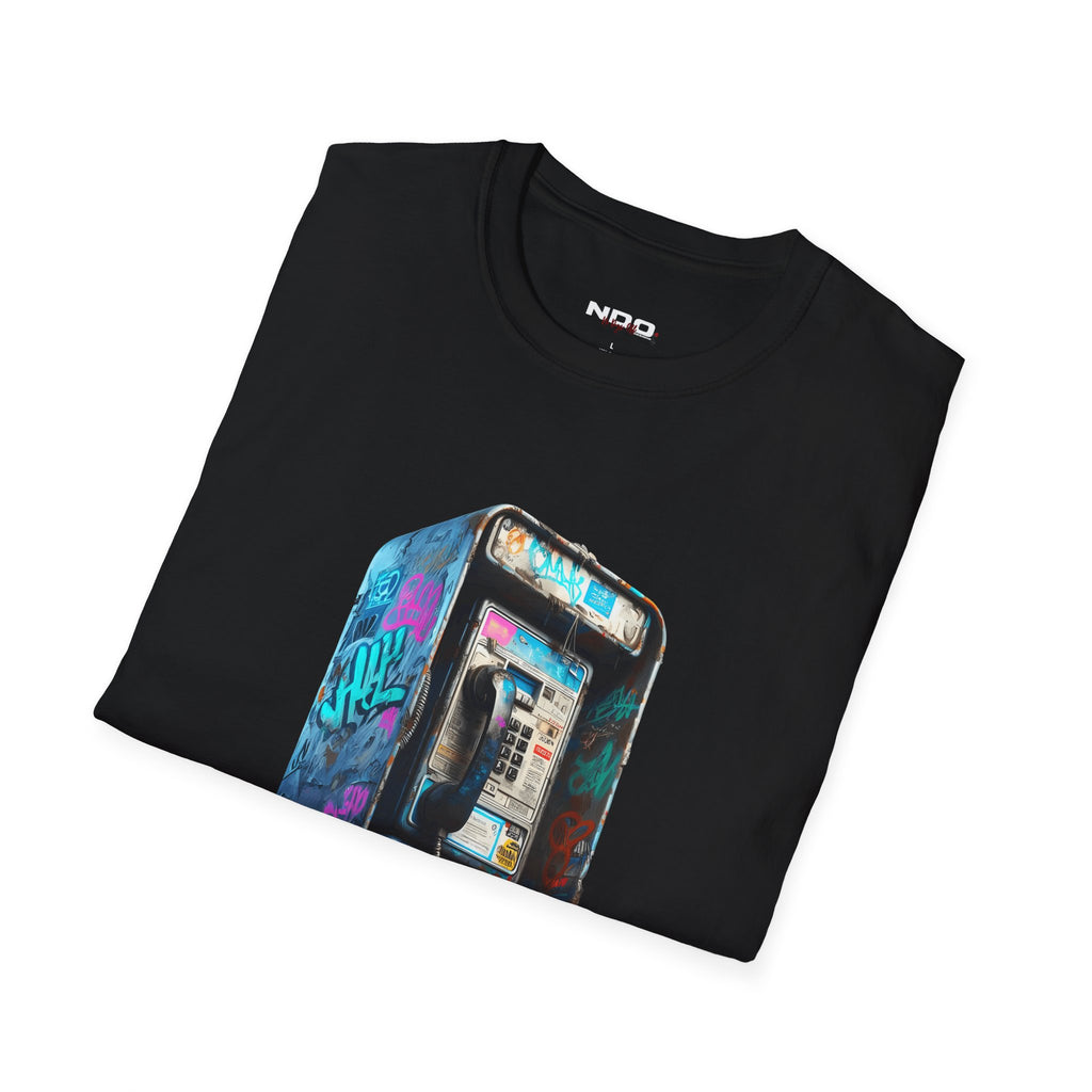 Gen X Retro Payphone Tee — Vintage Graffiti Phone Graphic T-Shirt