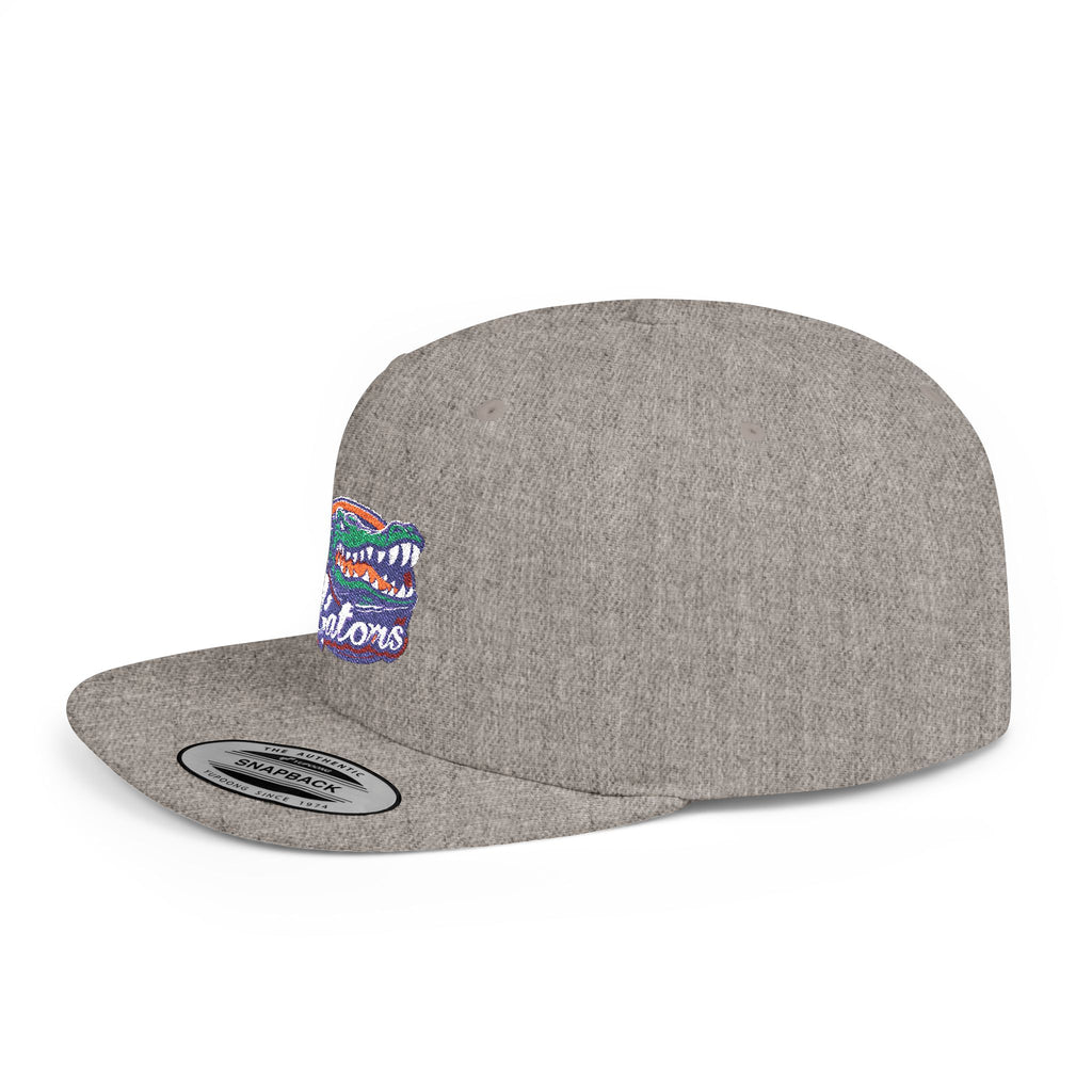 Florida Gators White Flat Bill Snapback Hat with Colorful Gator Logo