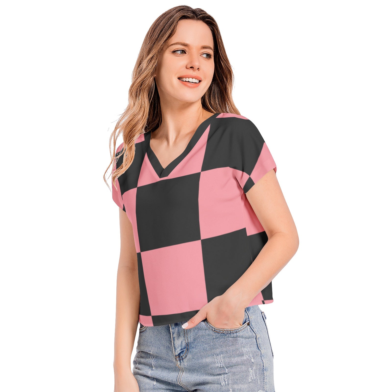 Batwing Sleeve V-Neck Top