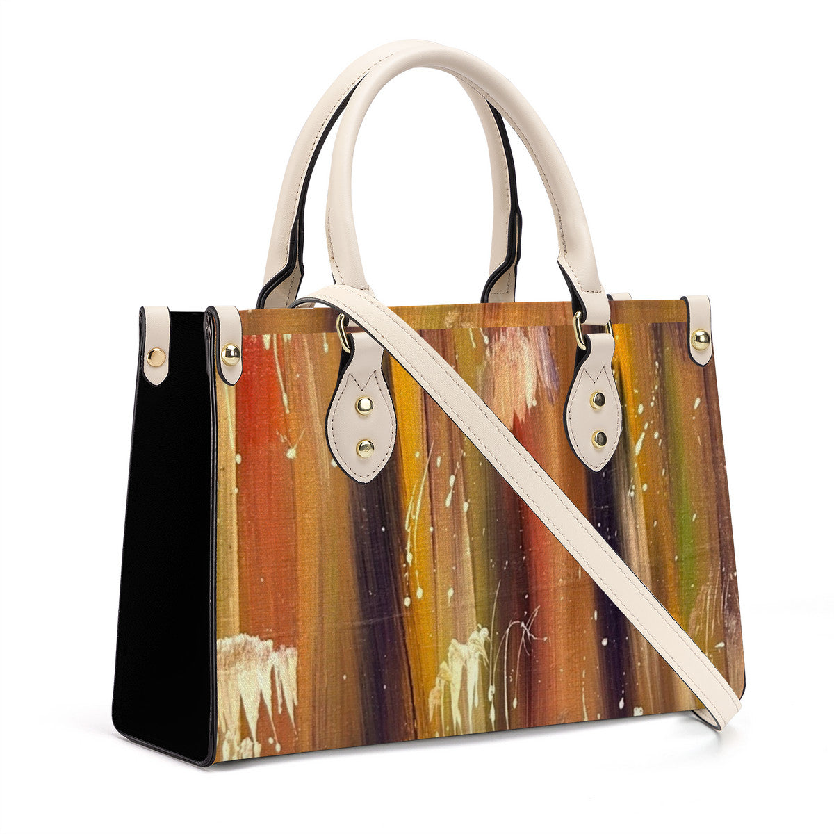 NDO Painting Inspired Luxury Women PU Tote Bag - White