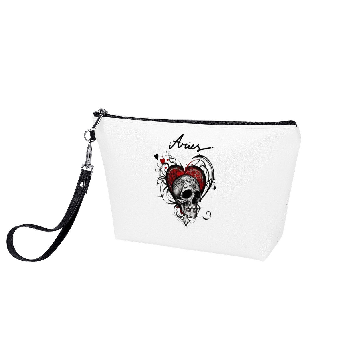 Aries Skull Rose Sling Cosmetic Bag
