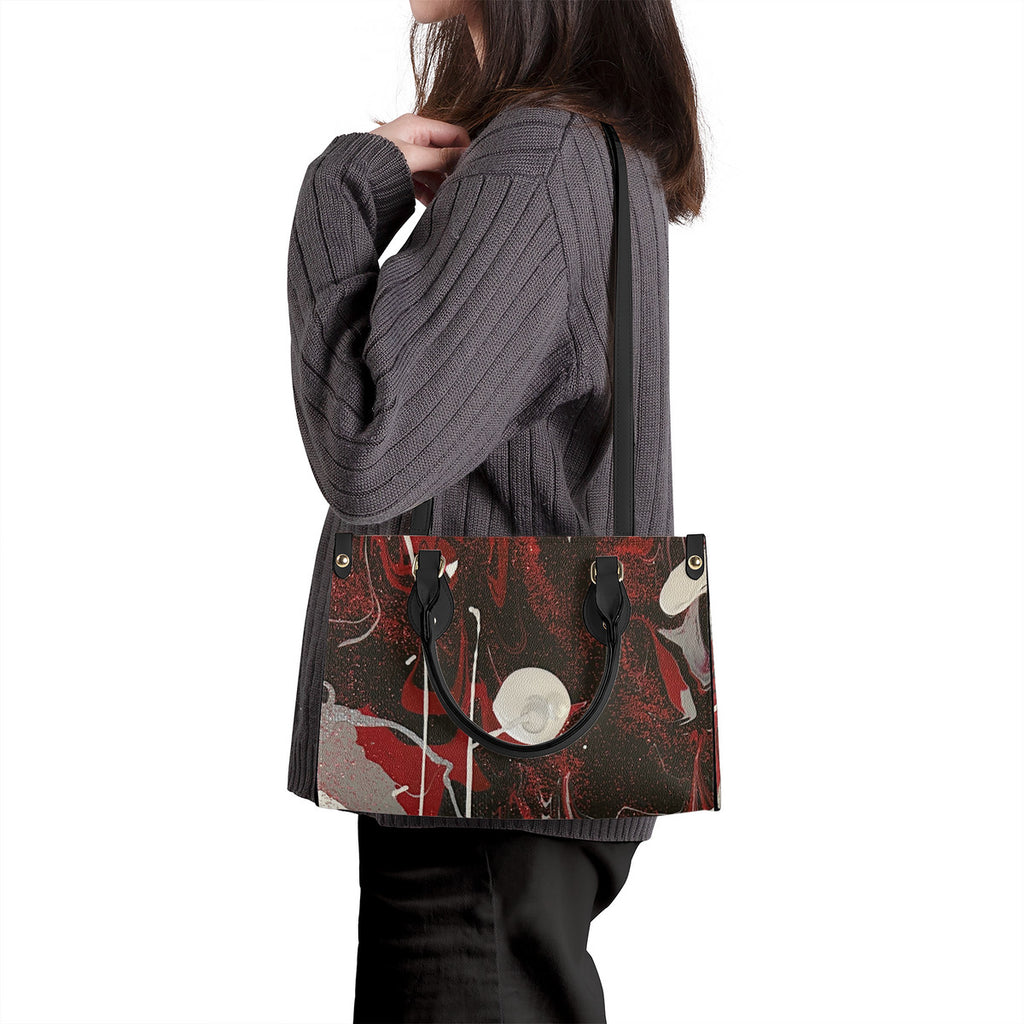 NDO Painting Inspired Luxury Women PU Tote Bag - Black