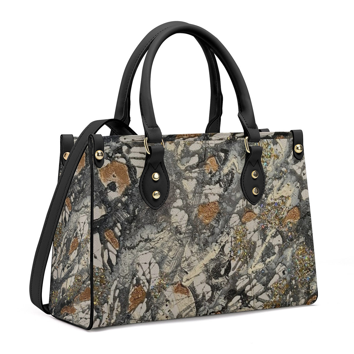 NDO Designs Painting Inspired Luxury Women PU Tote Bag - Black