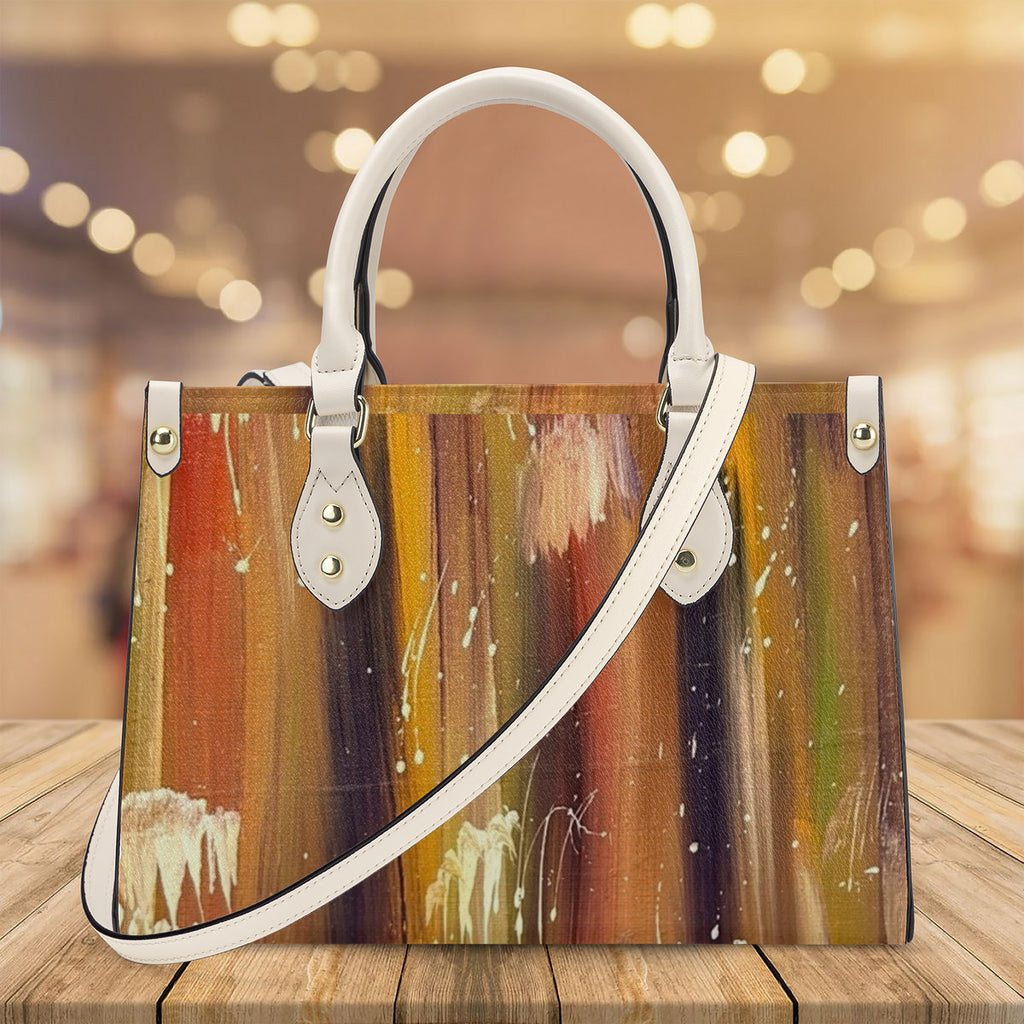 NDO Painting Inspired Luxury Women PU Tote Bag - White