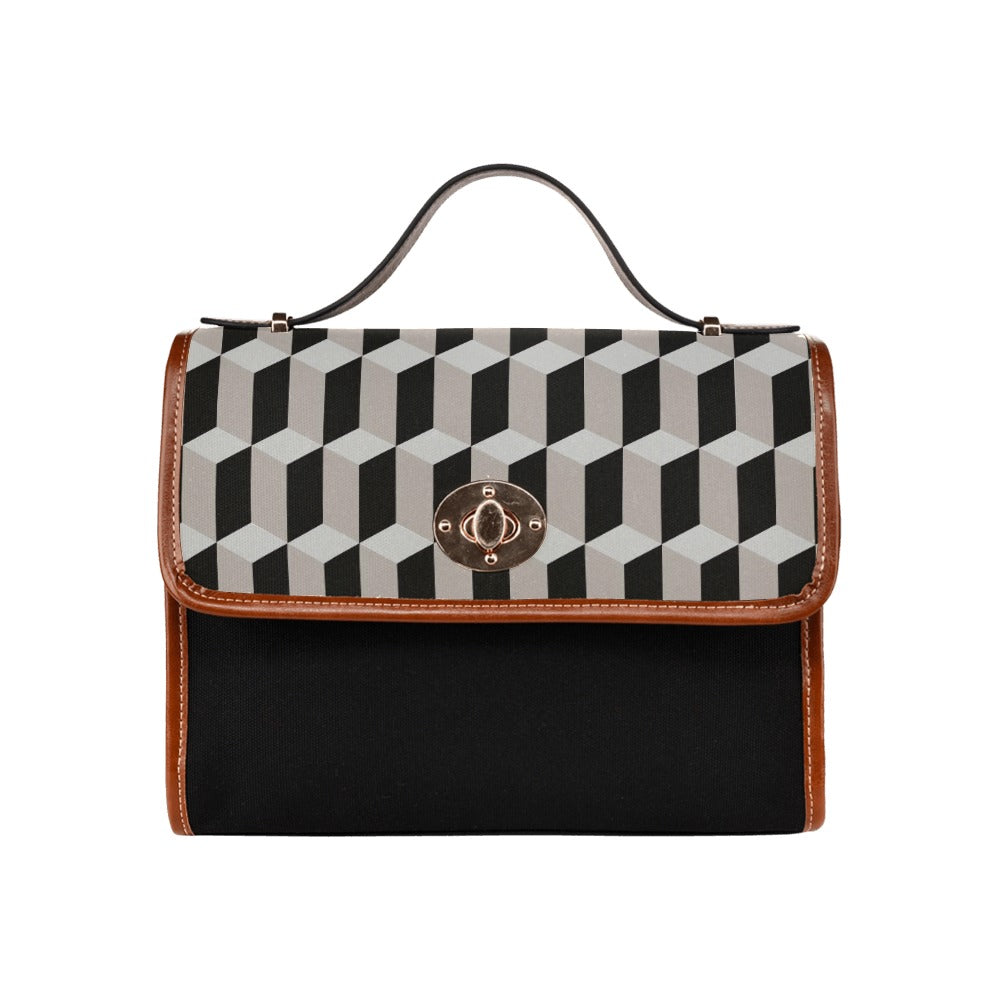 NDO Designs Black GeoWaterproof Canvas Bag (Model 1641)