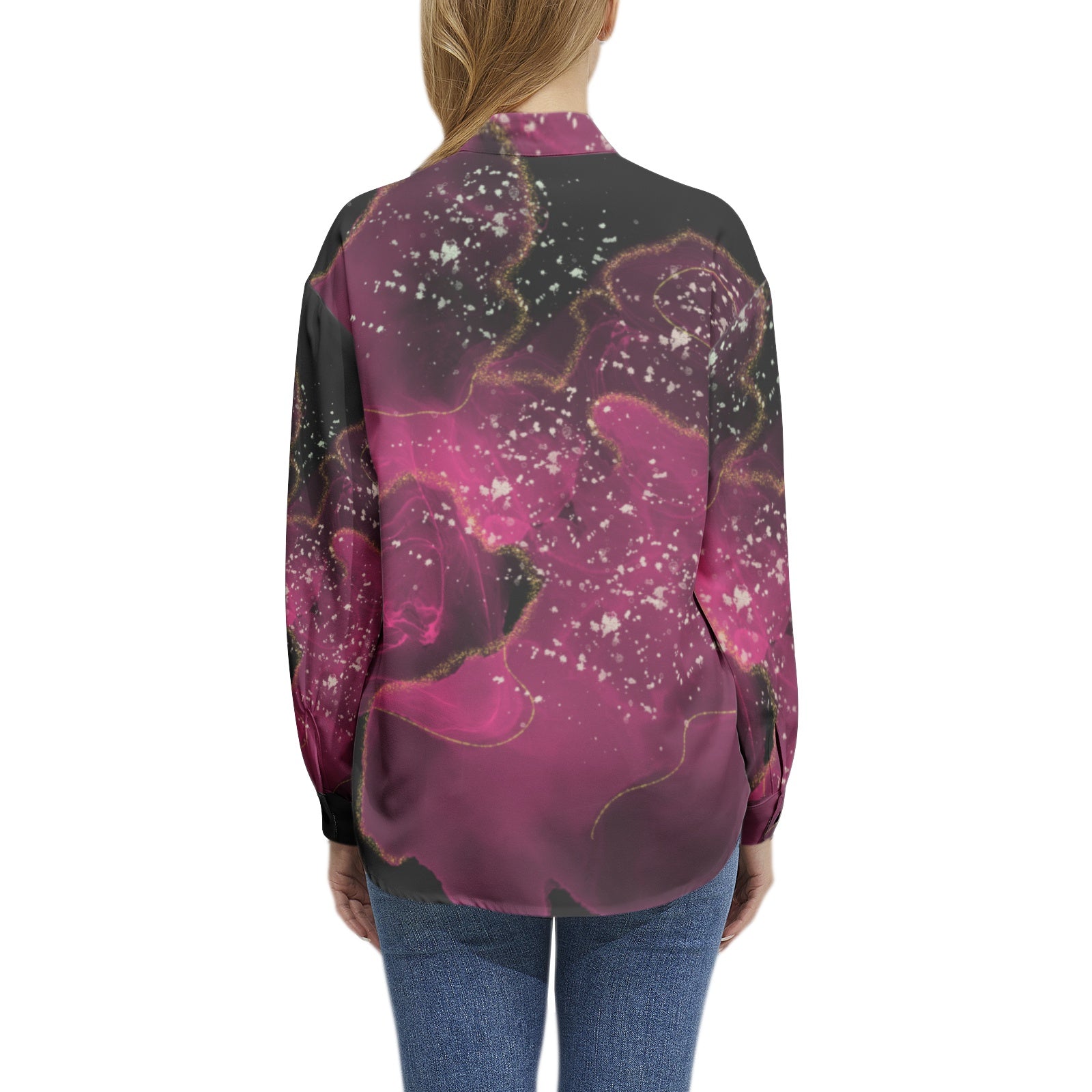 NDO Purple Horizon Long Sleeve Button Up Casual Shirt Top