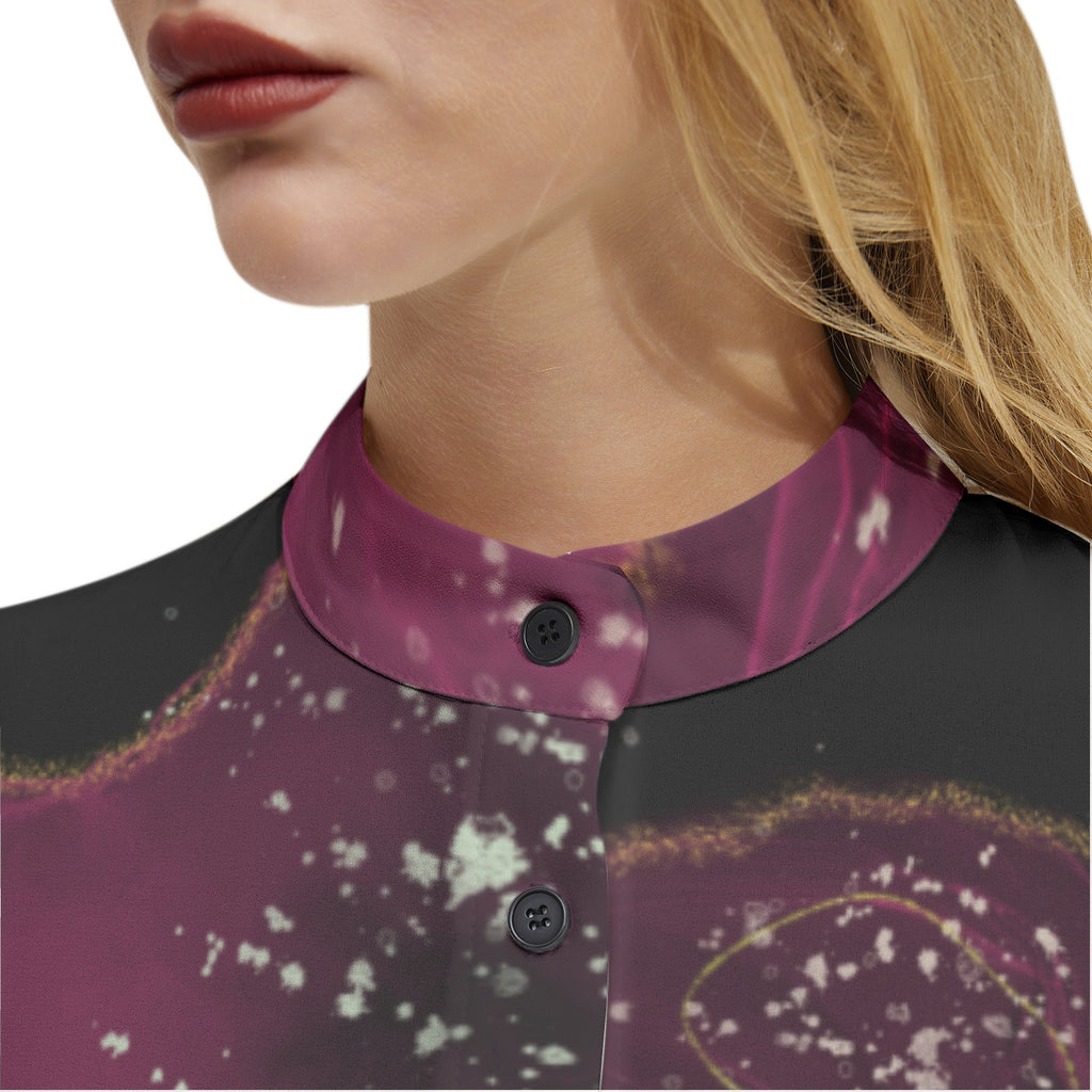NDO Purple Horizon Long Sleeve Button Up Casual Shirt Top