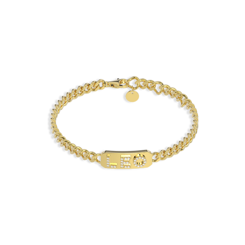 18k Gold Plated Silver Pavé Letter ID Bar Curb Chain Bracelet His & Hers ID  Bar AW24B001G