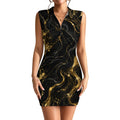 Women's Short Sleeve Dress with Short Zipper