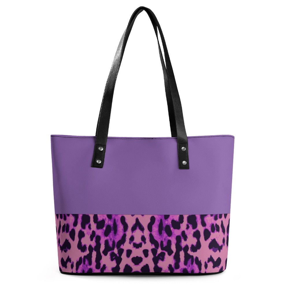 NDO Designs Purple Leopard Designer Leather Handbag