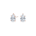 Dia Solitaire Single Stud Earring Pear•Rose Gold