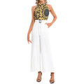 NDO Luxuary Halter Neck Buckle Belted Jumpsuit