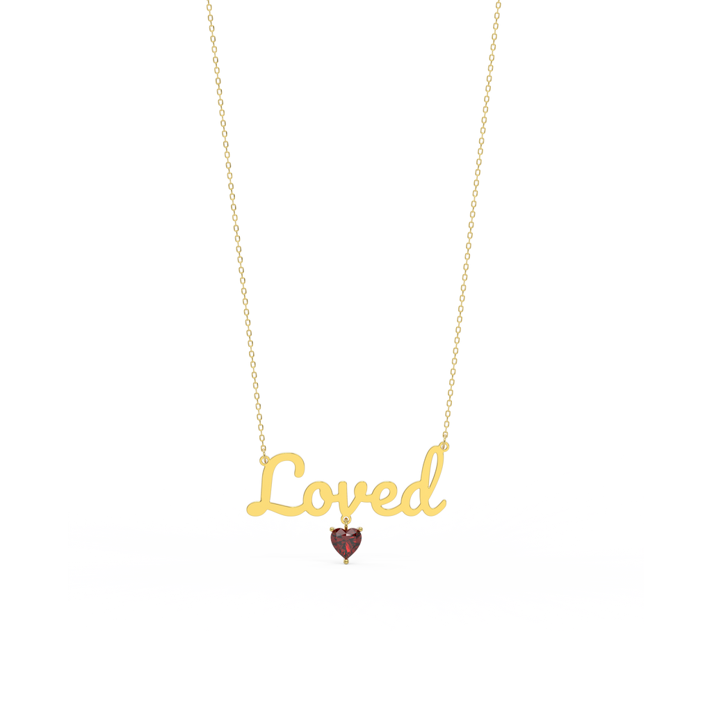Customize this 18k Gold Plated Heart Birthstone Name Necklace SN001G