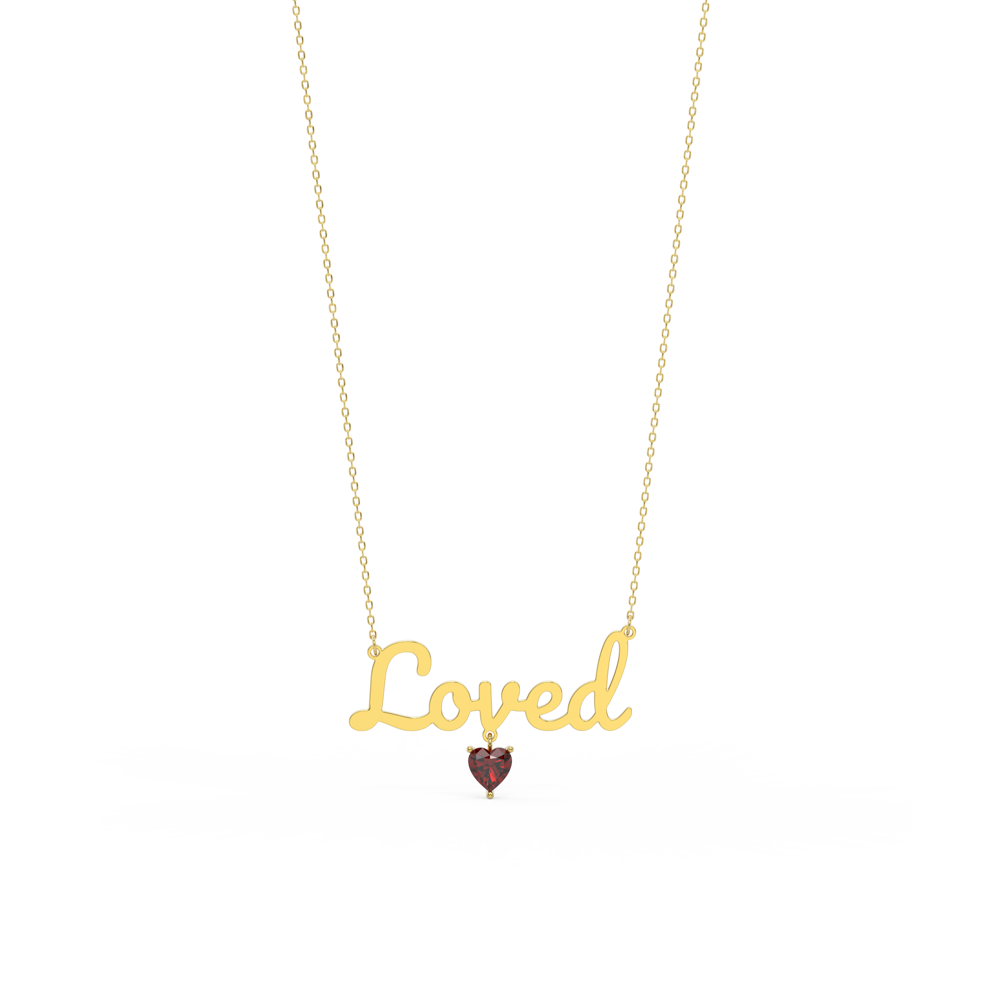 Customize this 18k Gold Plated Heart Birthstone Name Necklace SN001G