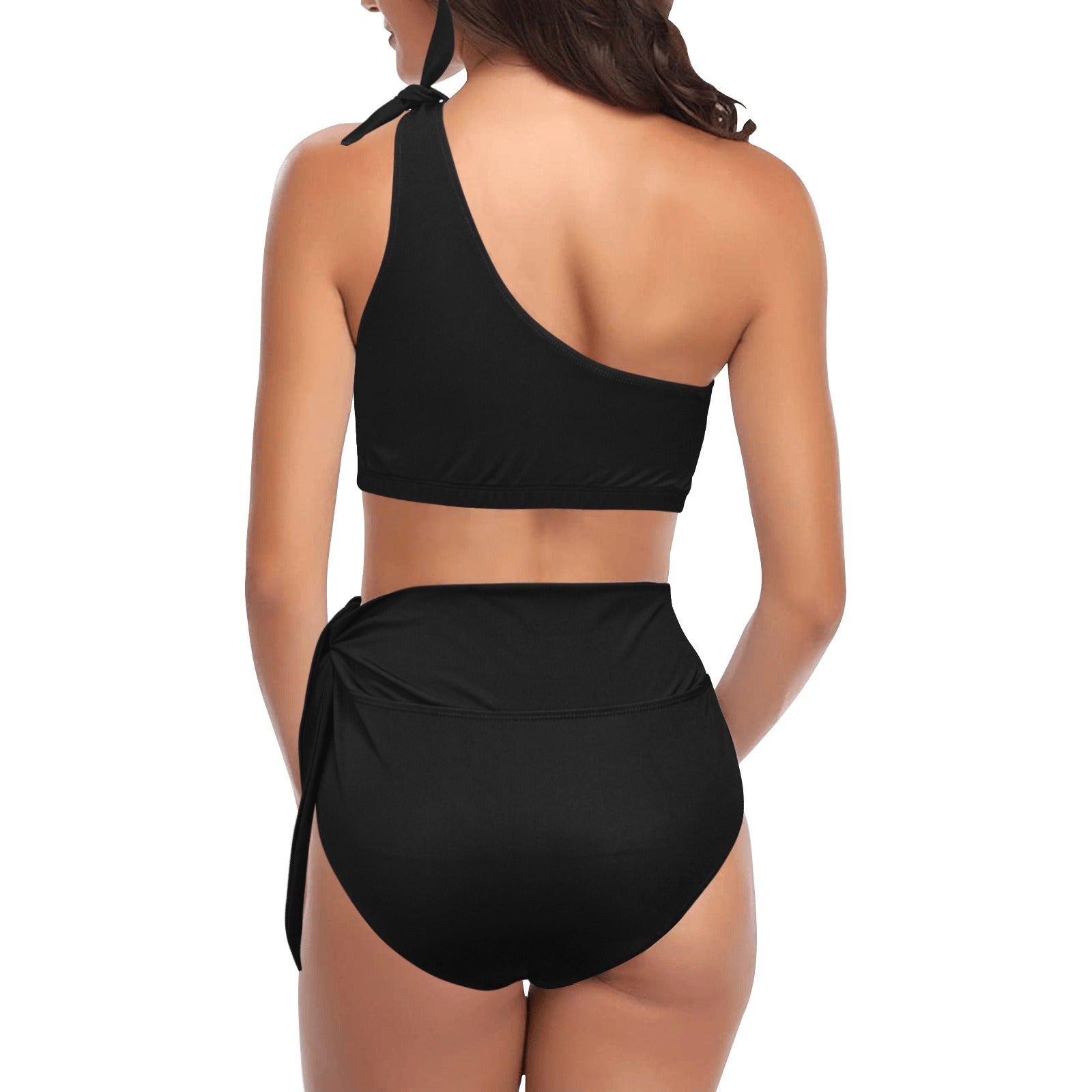 High Waisted One Shoulder Bikini Set (S16)