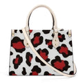 NDO Designs Red Leopard Luxury Women Tote Bag - White