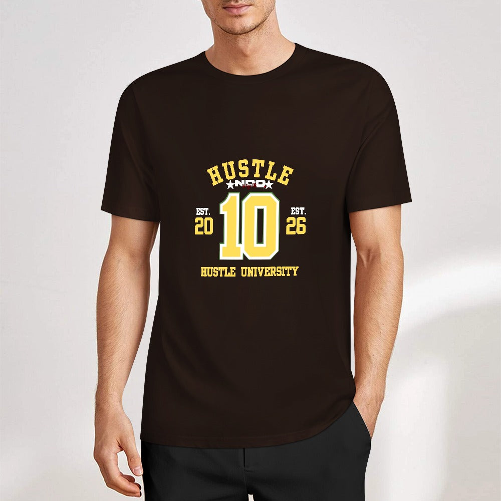 NDO Brown Hustle University New  Pure cotton short sleeved T-shirt
